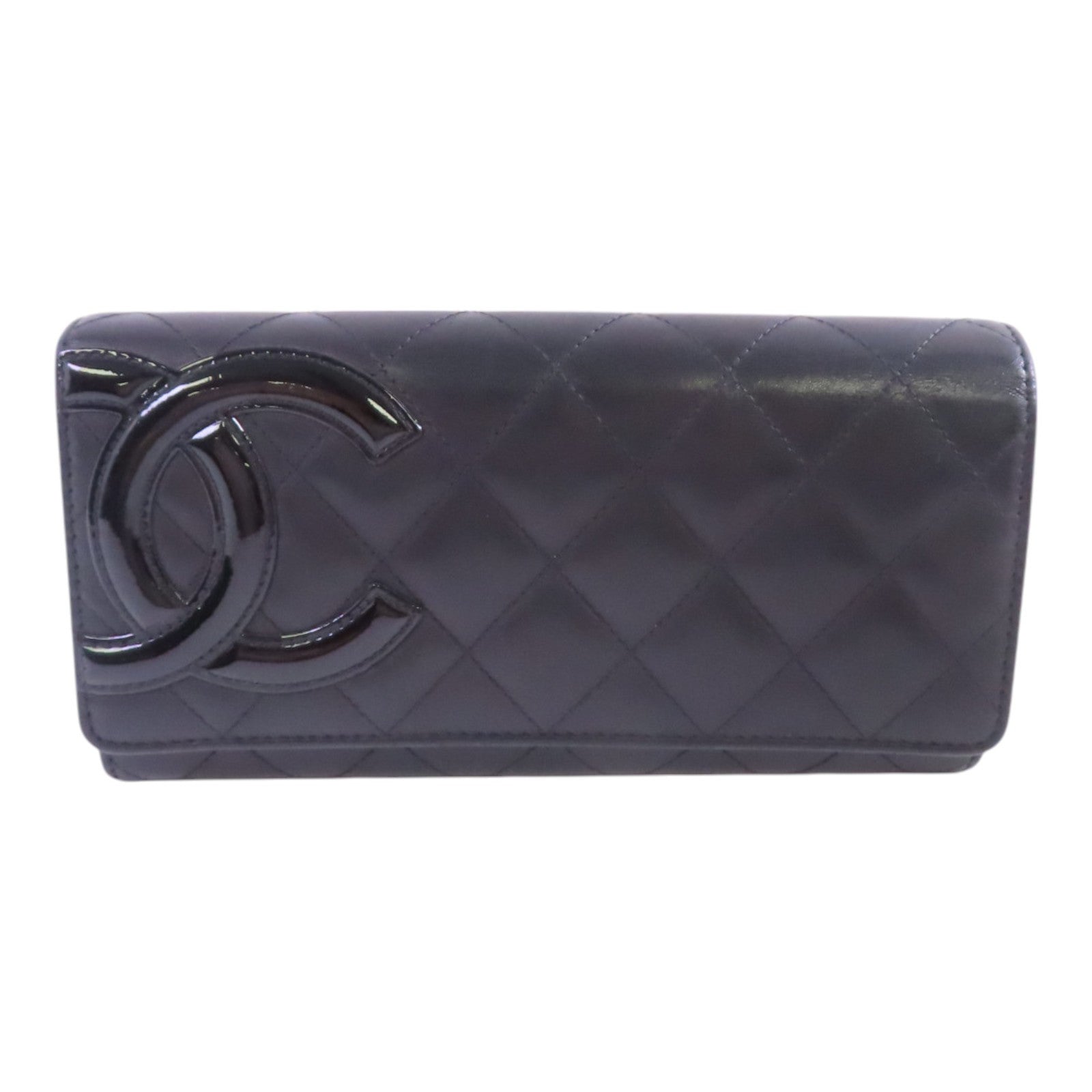 CHANEL 牛皮皮革Cambon Long Wallet銀扣長錢包