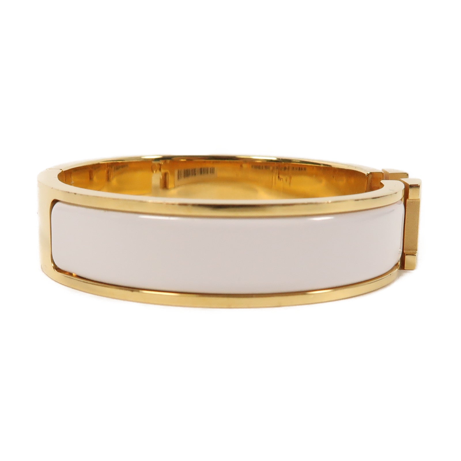 HERMES 金屬Clic H手鐲白色