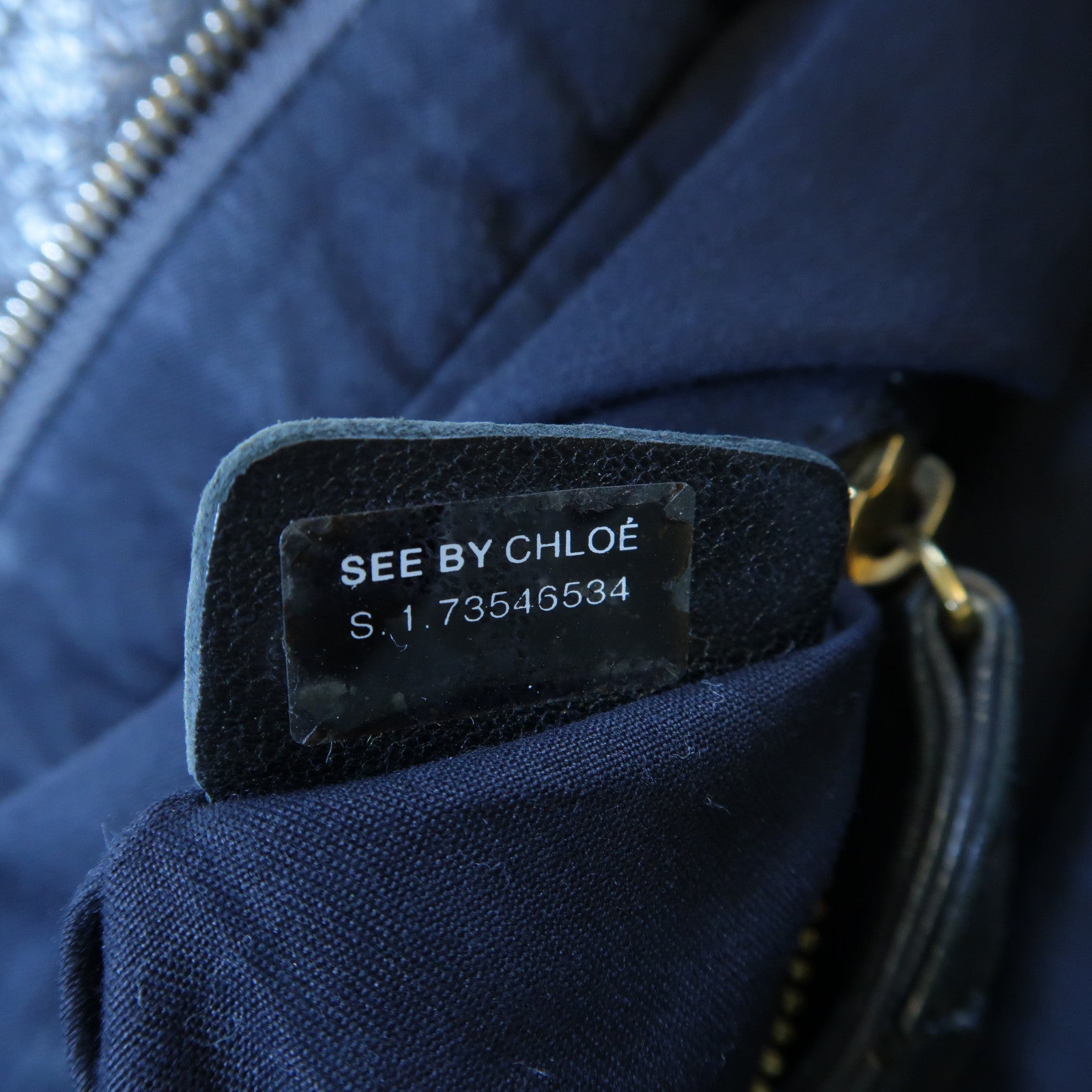 SEE BY CHLOE 【激減優惠】漆皮皮革2 Way Shoulder Bag金扣手挽肩背兩用袋灰色
