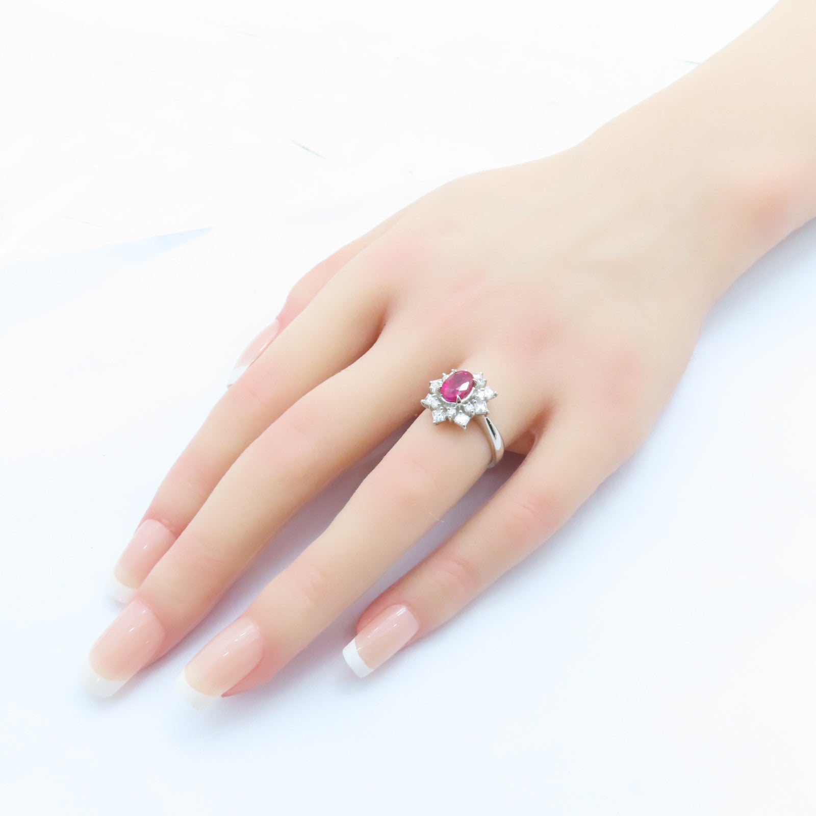 JEWELRY 【激減優惠】PT900鉑金Ruby Diamond Ring 1.27ct紅寶石/0.75ct鑽石戒指US#5.75