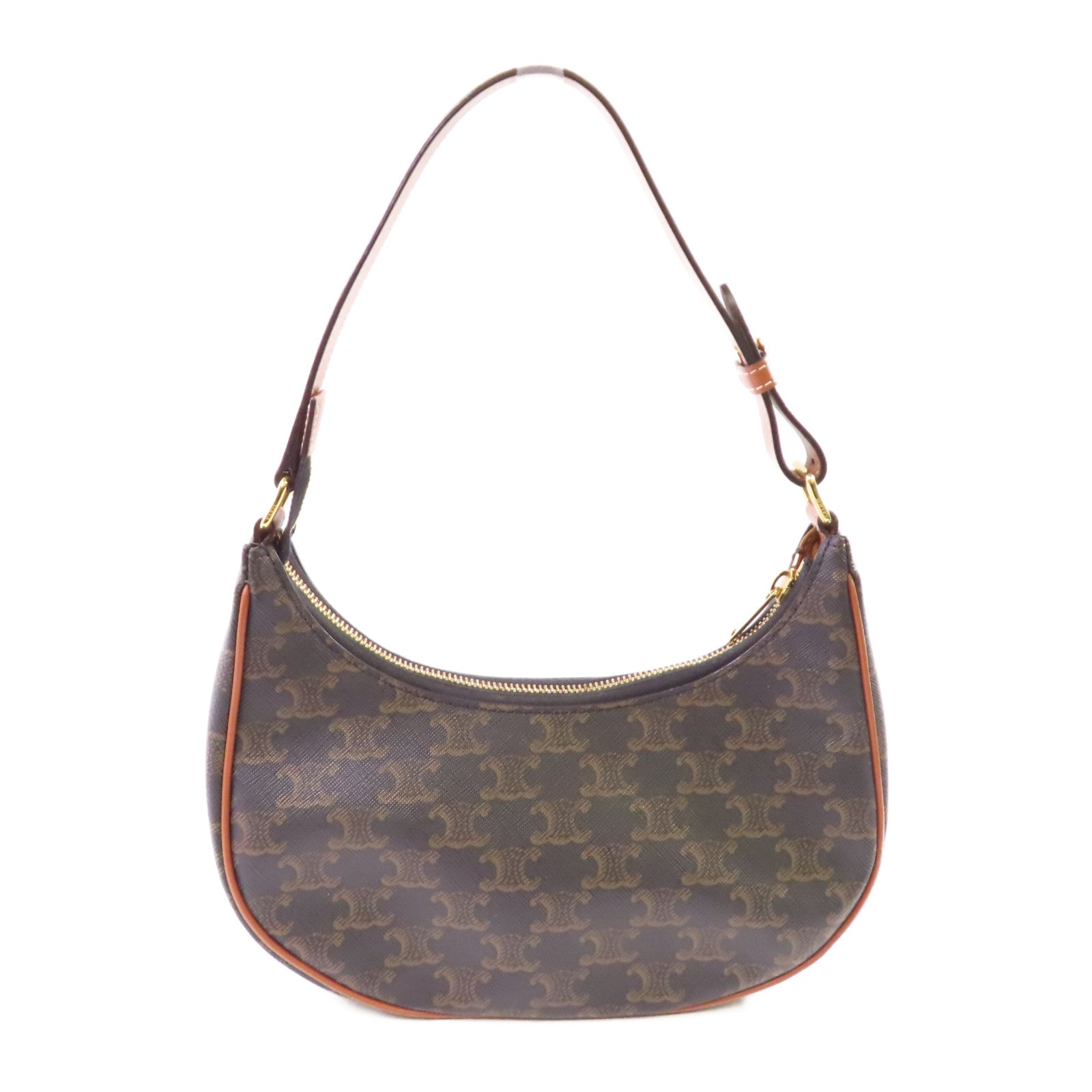 CELINE Trionphe帆布Ava Shoulder Bag金扣肩背袋