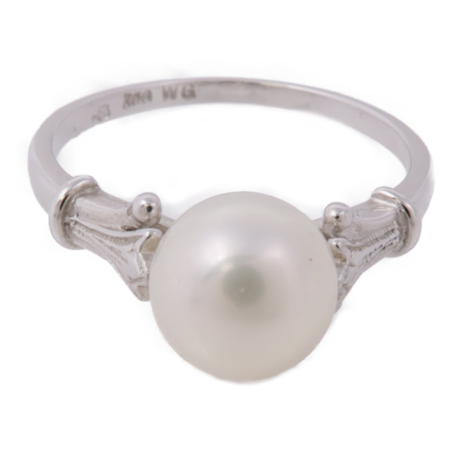 JEWELRY 18K白金Pearl Ring珍珠戒指US#5