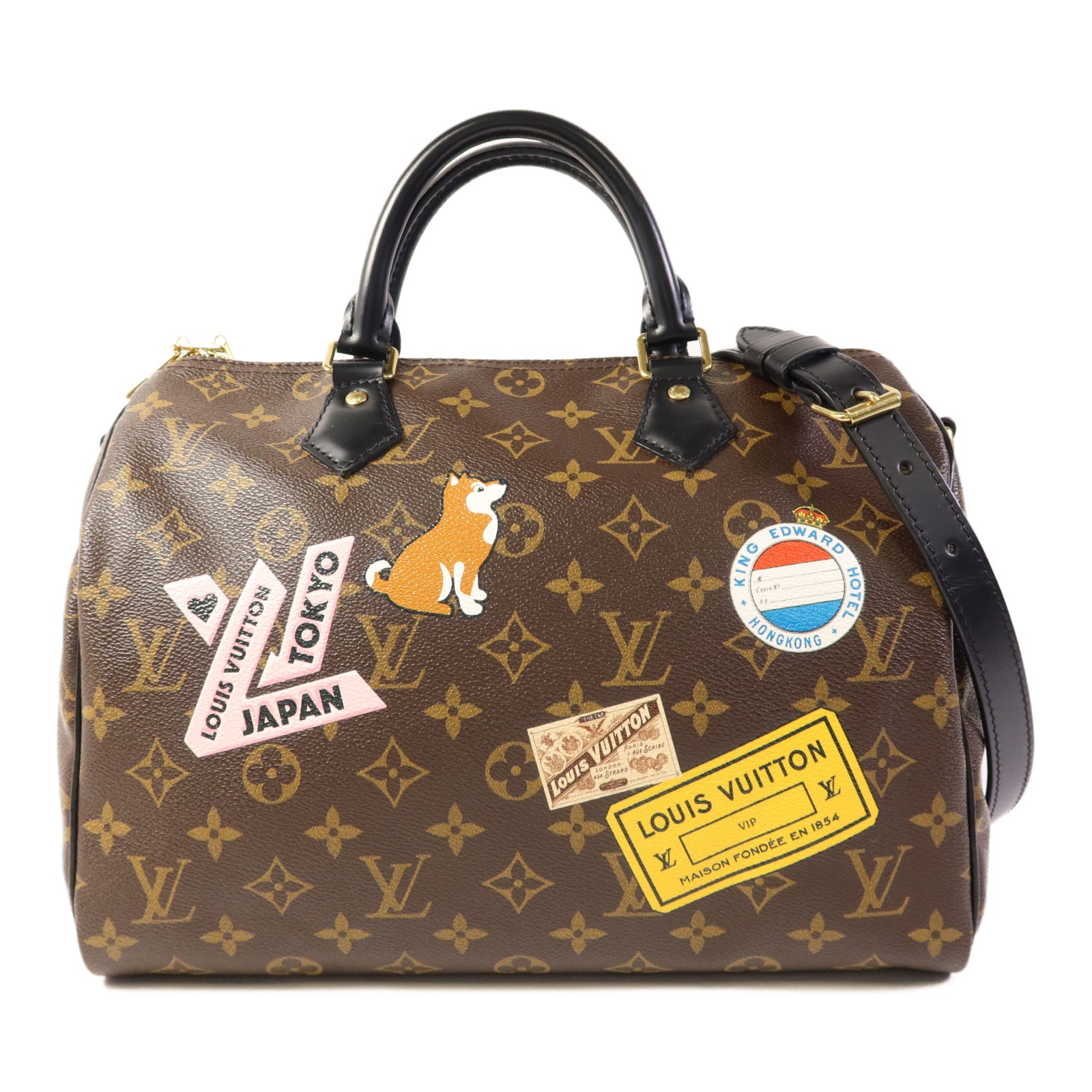 LOUIS VUITTON Monogram Speedy Bandouliere 30金扣手挽肩背兩用袋
