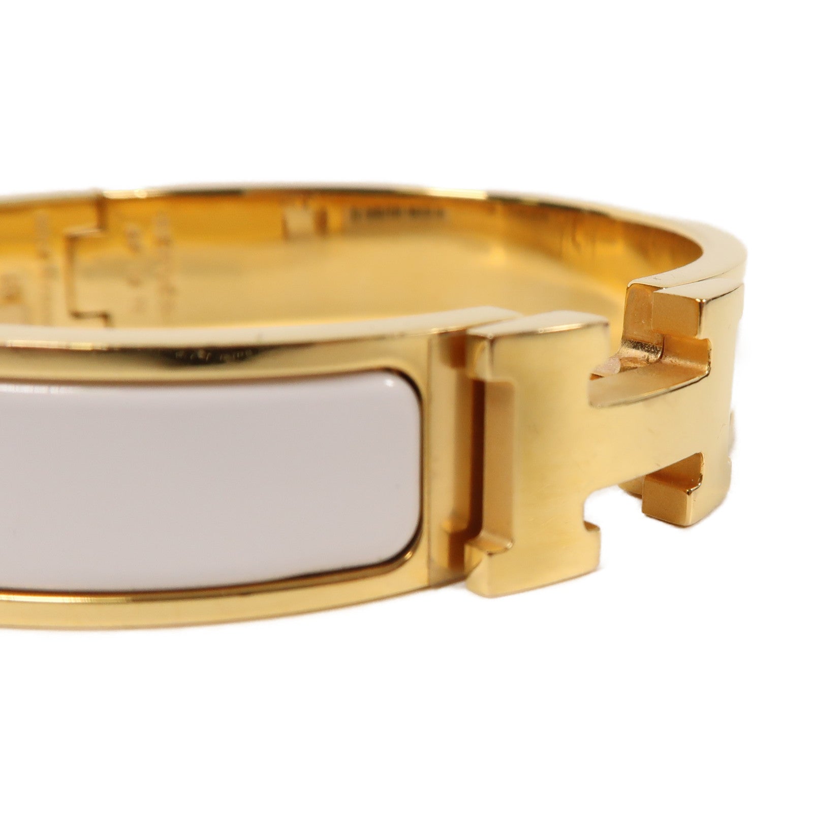 HERMES 金屬Clic H手鐲白色