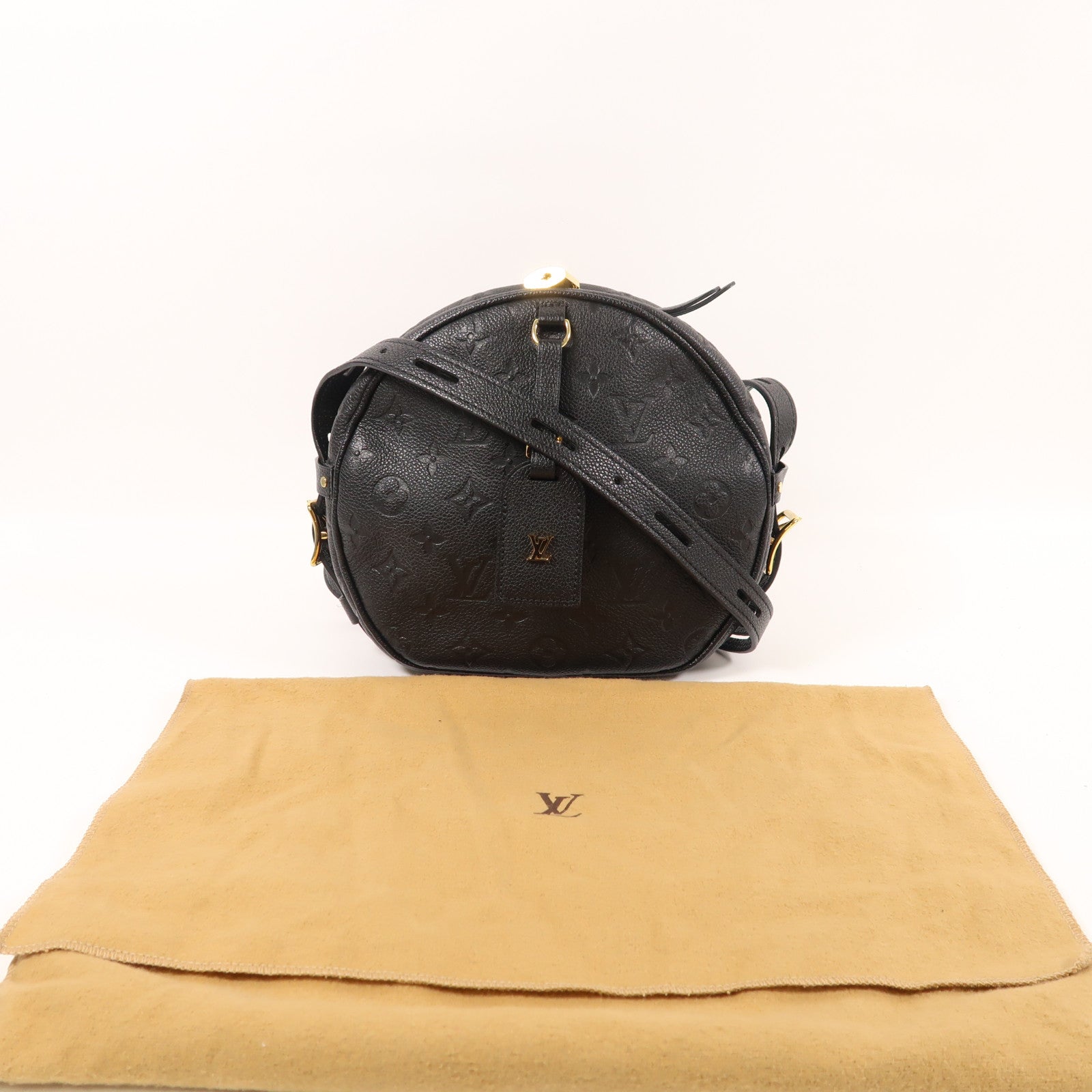 LOUIS VUITTON Monogram Empreinte Boite Chapeau金扣肩背袋