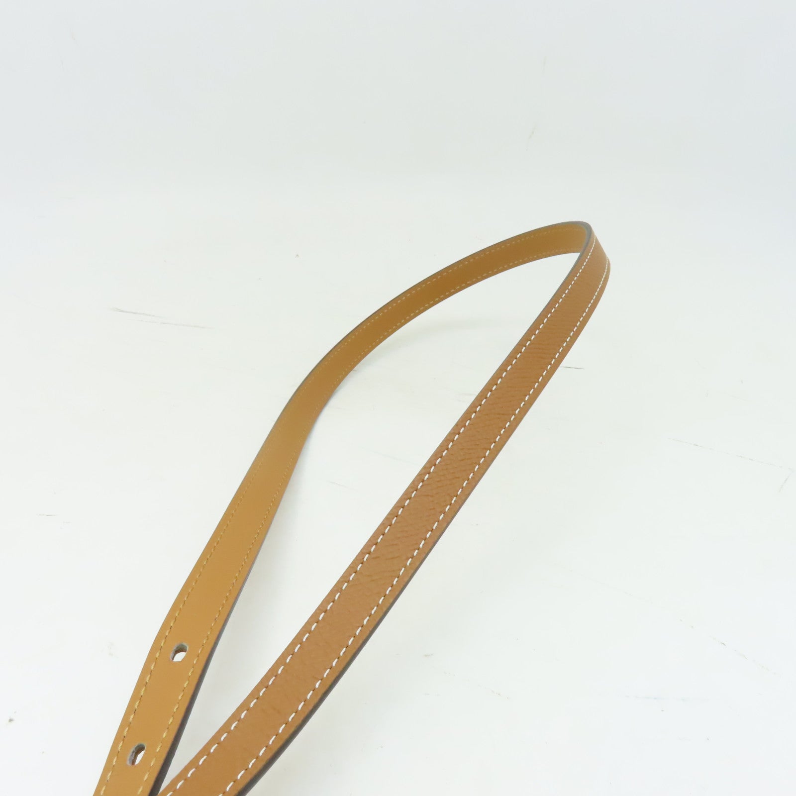 HERMES 【激減優惠】Epsom皮革Pop H Belt銀扣皮帶啡色