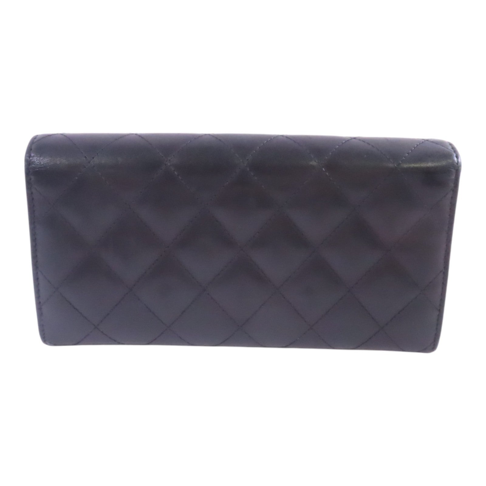 CHANEL 牛皮皮革Cambon Long Wallet銀扣長錢包