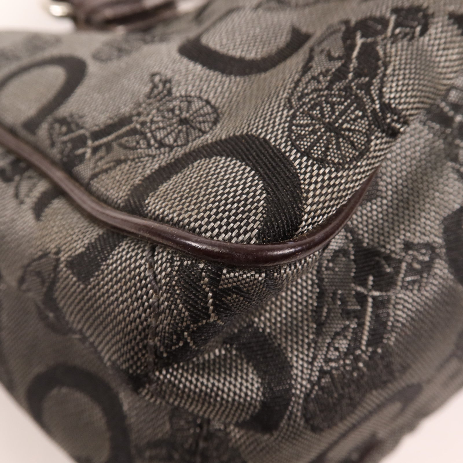 CELINE 帆布Boogie銀扣手挽袋