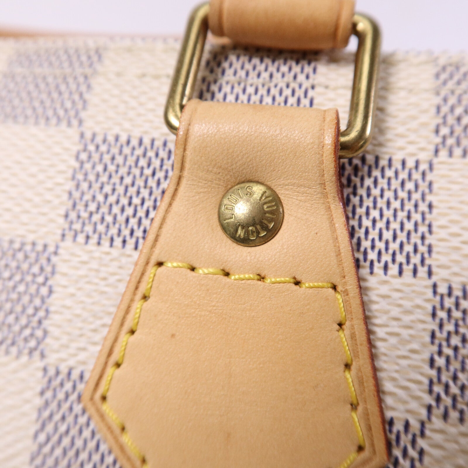 LOUIS VUITTON Damier Azur Speedy 25金扣手挽袋