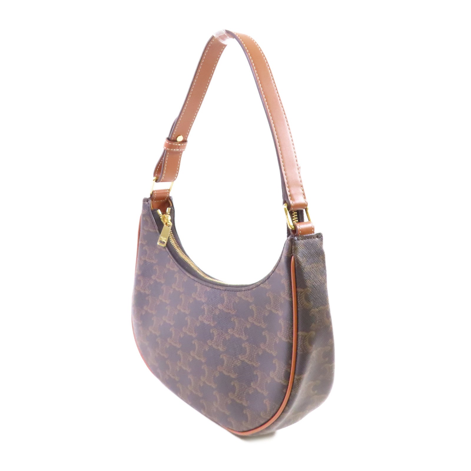 CELINE Trionphe帆布Ava Shoulder Bag金扣肩背袋