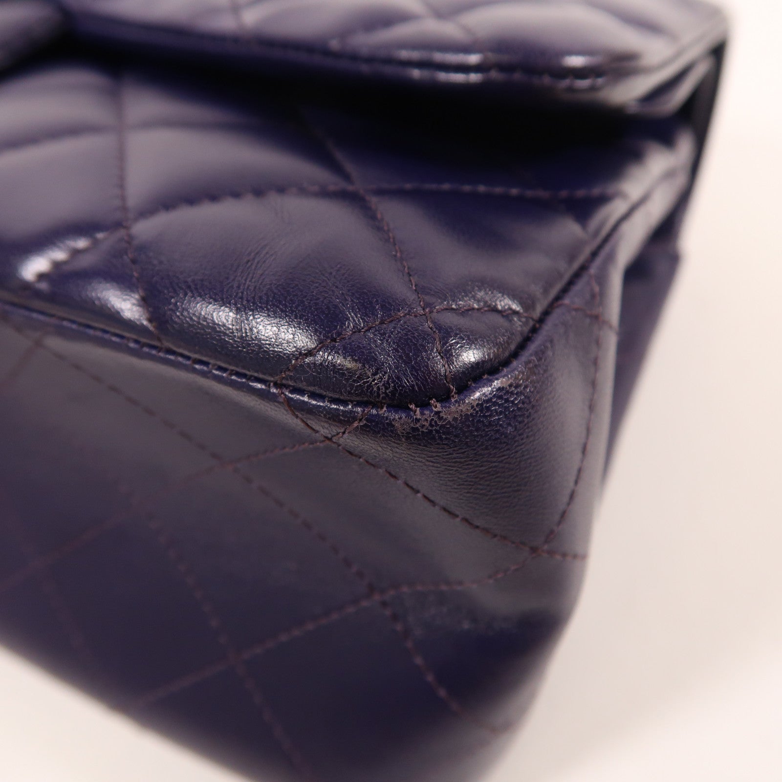 CHANEL 【激減優惠】羊皮皮革Chain Shoulder銀扣鏈帶肩背袋紫色