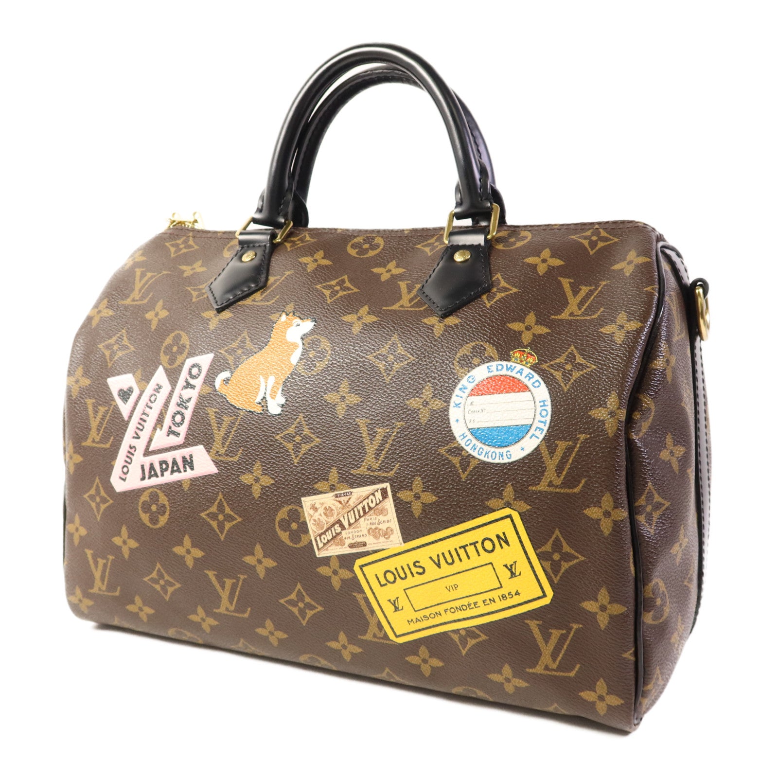 LOUIS VUITTON Monogram Speedy Bandouliere 30金扣手挽肩背兩用袋
