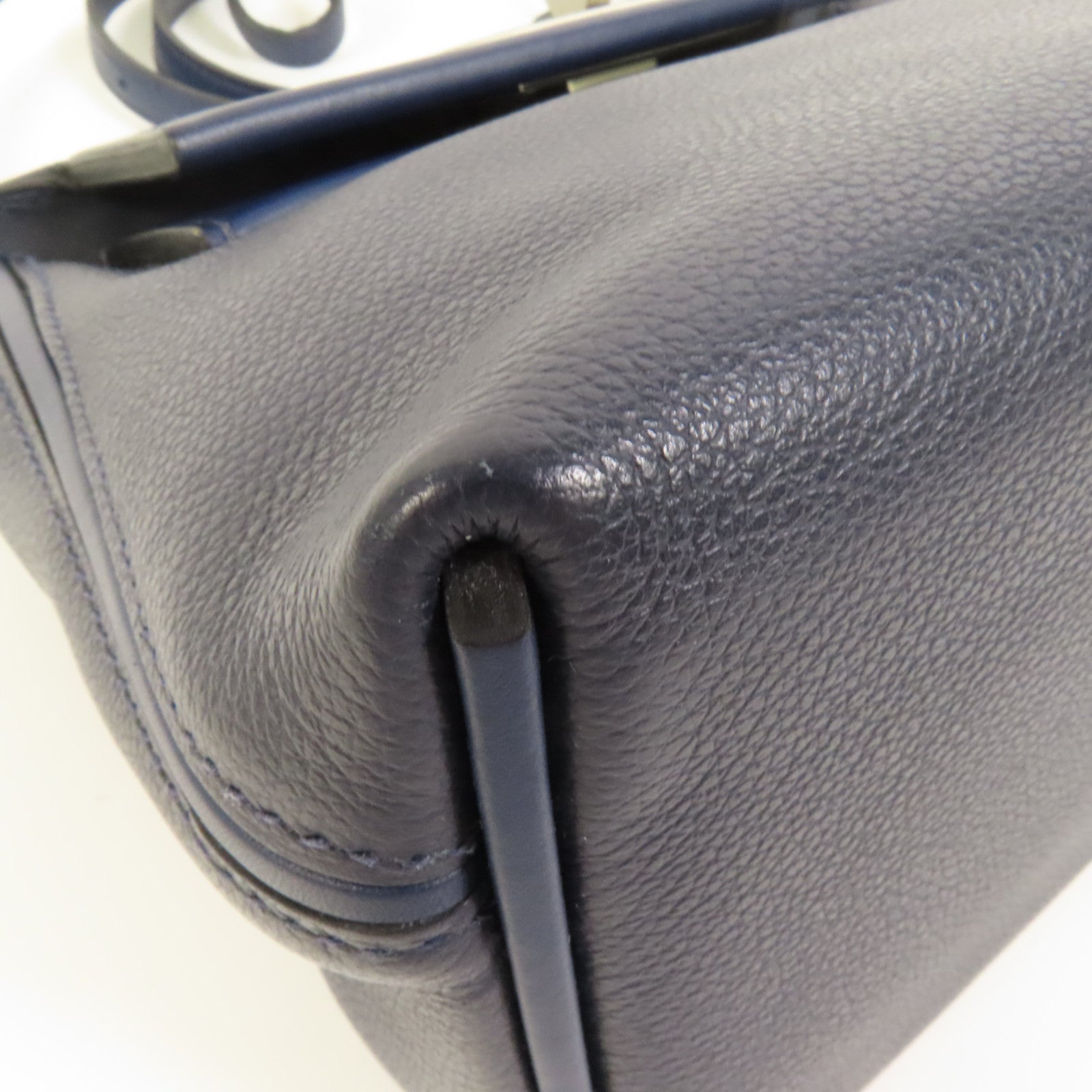 HERMES Clemence皮革24/24 Mini手挽肩背兩用袋Bleu Nuit