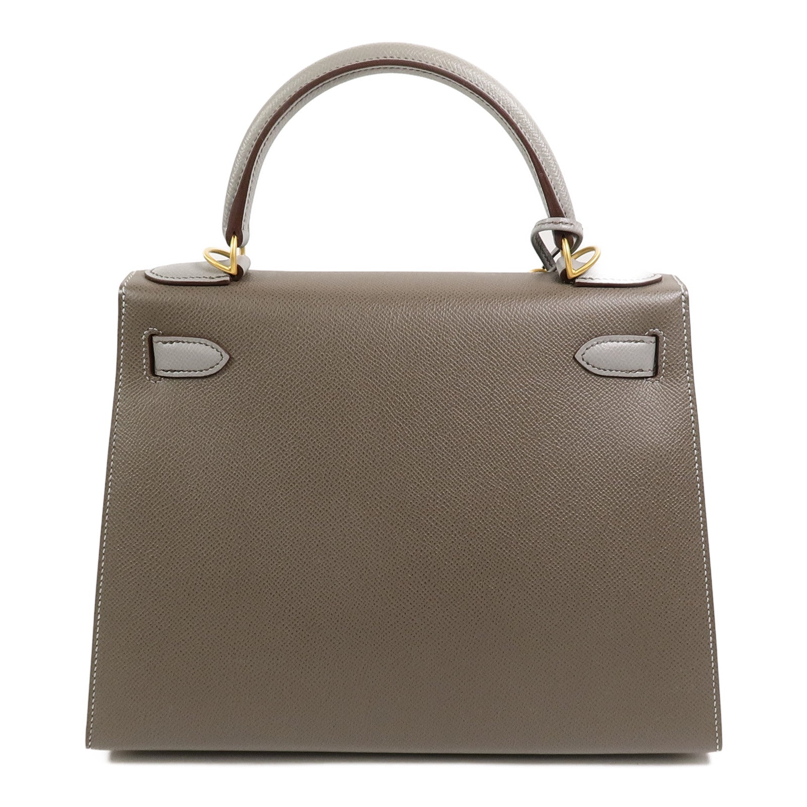 HERMES Epsom皮革Kelly 28 SPO手挽肩背兩用袋Etoupe/Gris Mouette