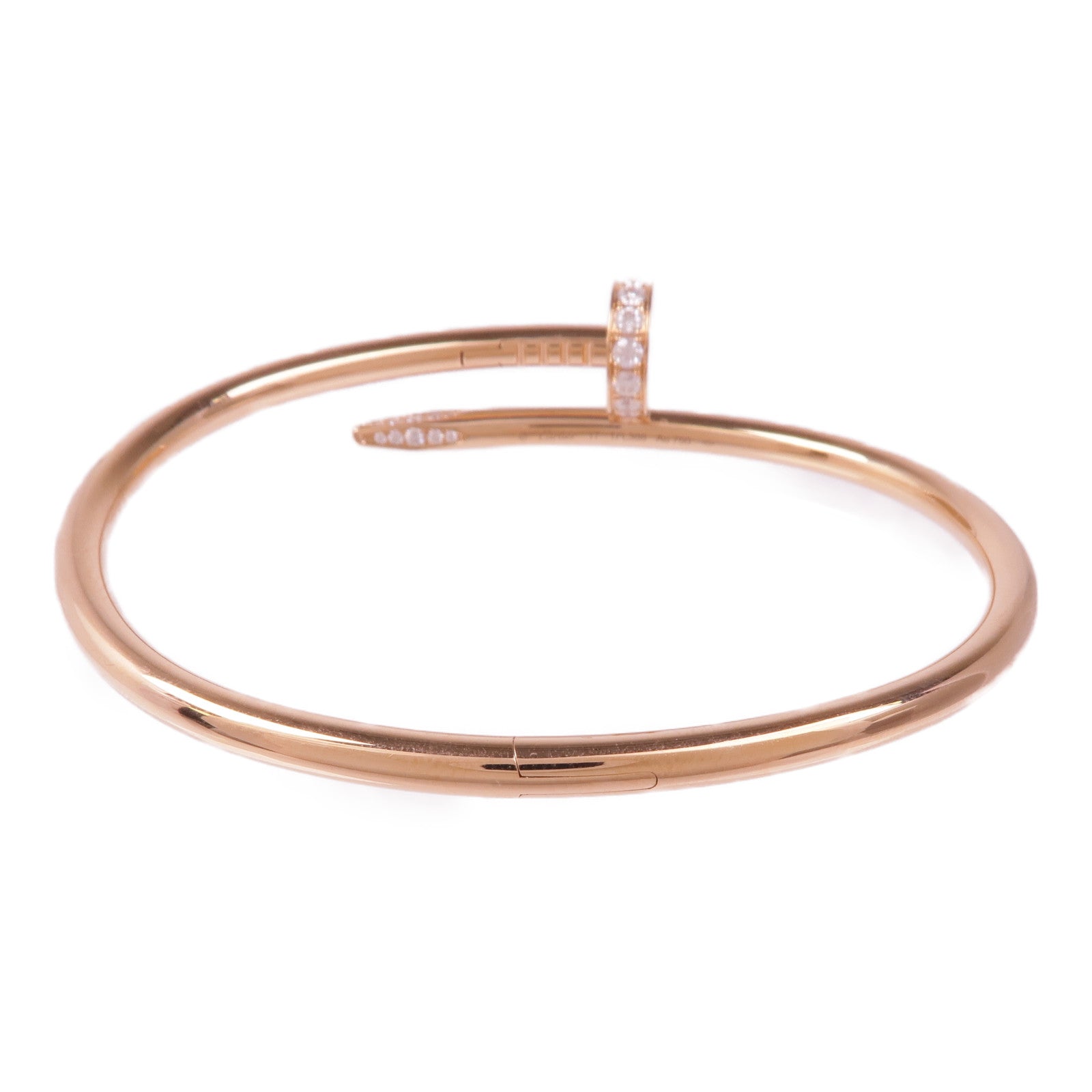 CARTIER 18K玫瑰金Juste Un Diamond Bangle鑽石手鐲Cartier#17