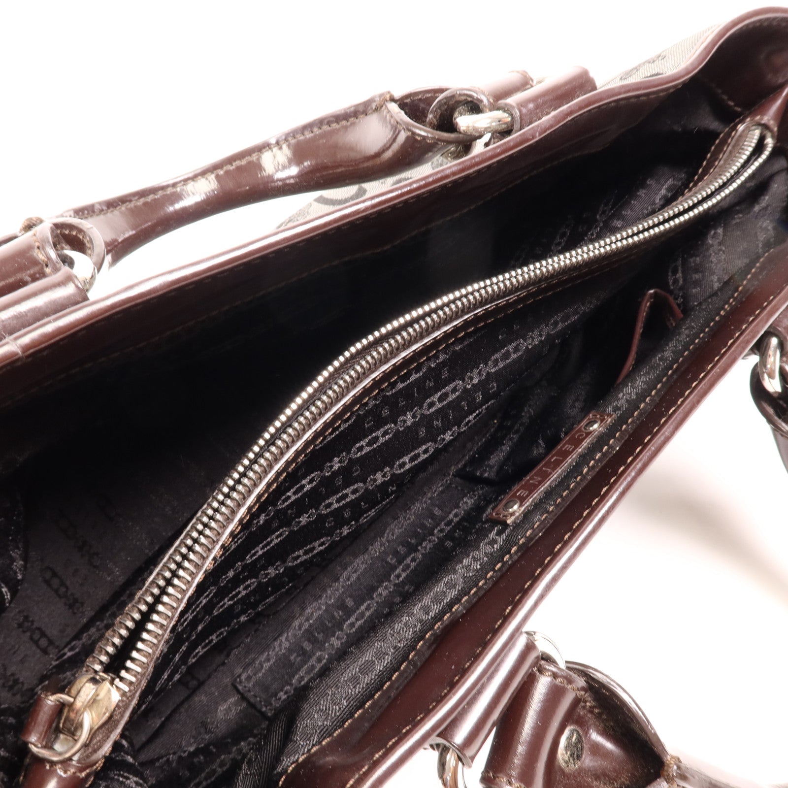 CELINE 帆布Boogie銀扣手挽袋