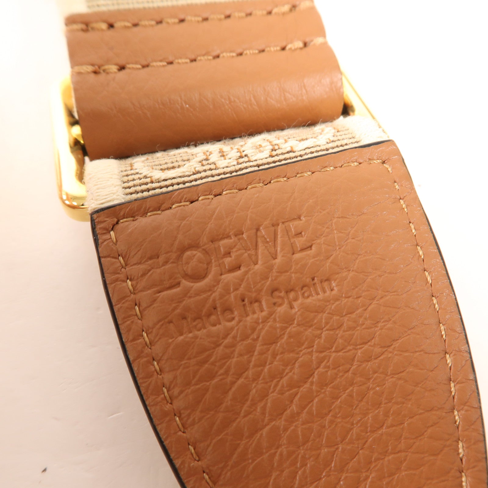LOEWE 帆布Shoulder Strap金扣　肩背帶
