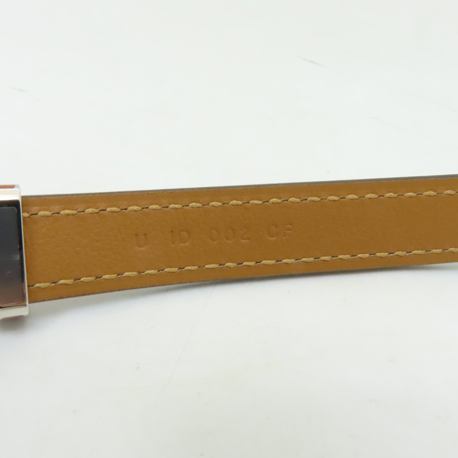 HERMES 【激減優惠】Epsom皮革Pop H Belt銀扣皮帶啡色