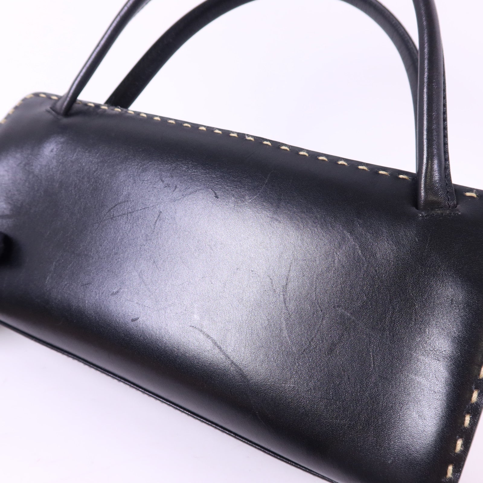 GUCCI 牛皮皮革Handbag銀扣手挽袋