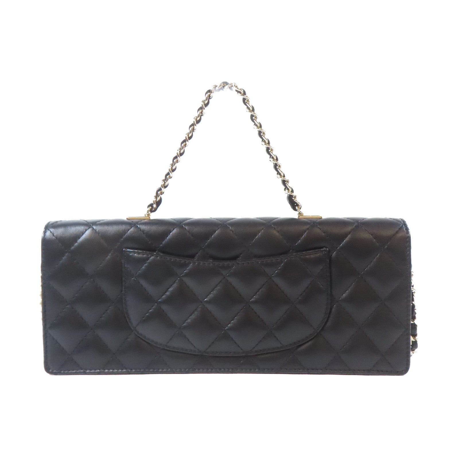CHANEL 菱格羊皮皮革2 Way Shoulder Bag金扣手挽肩背兩用袋黑色