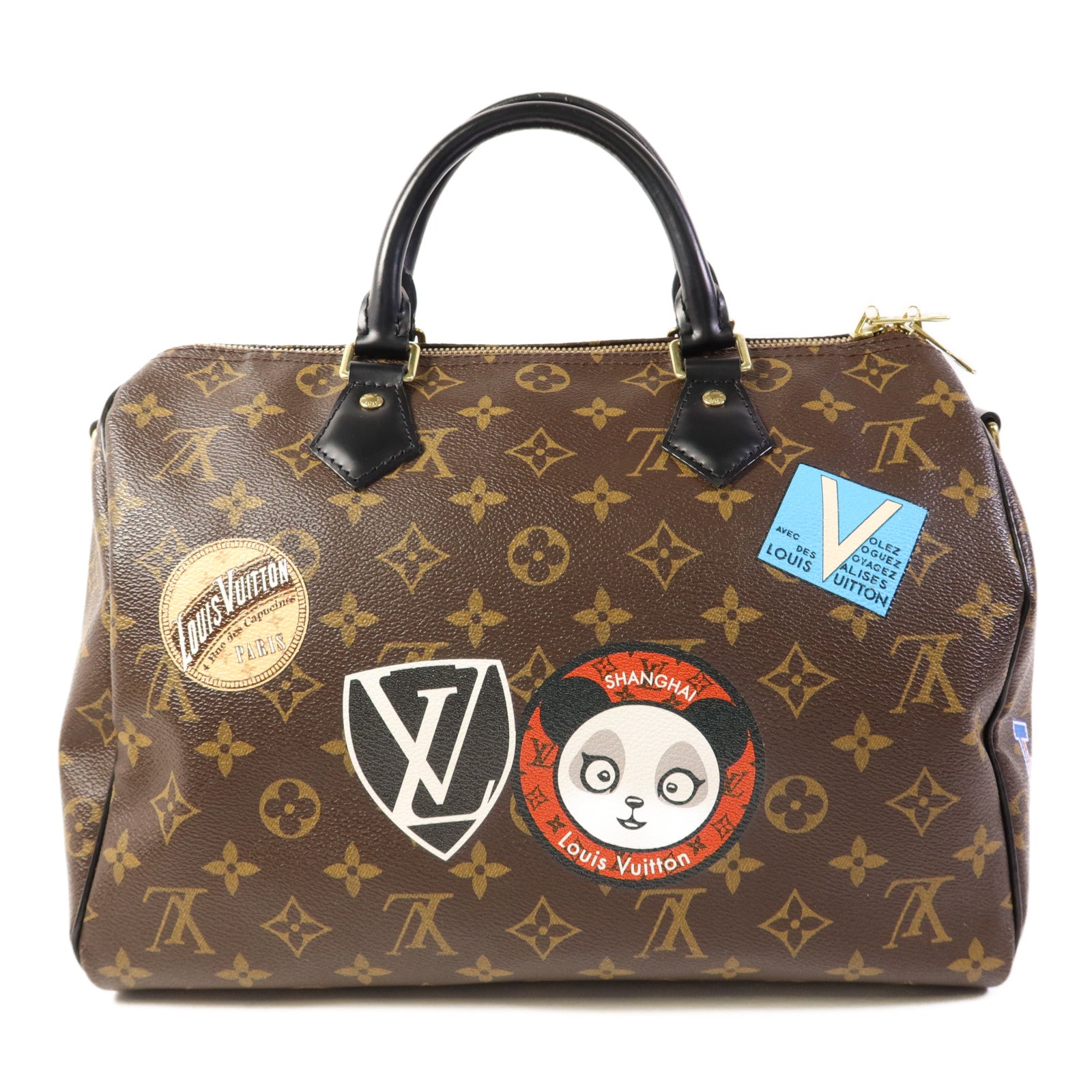 LOUIS VUITTON Monogram Speedy Bandouliere 30金扣手挽肩背兩用袋