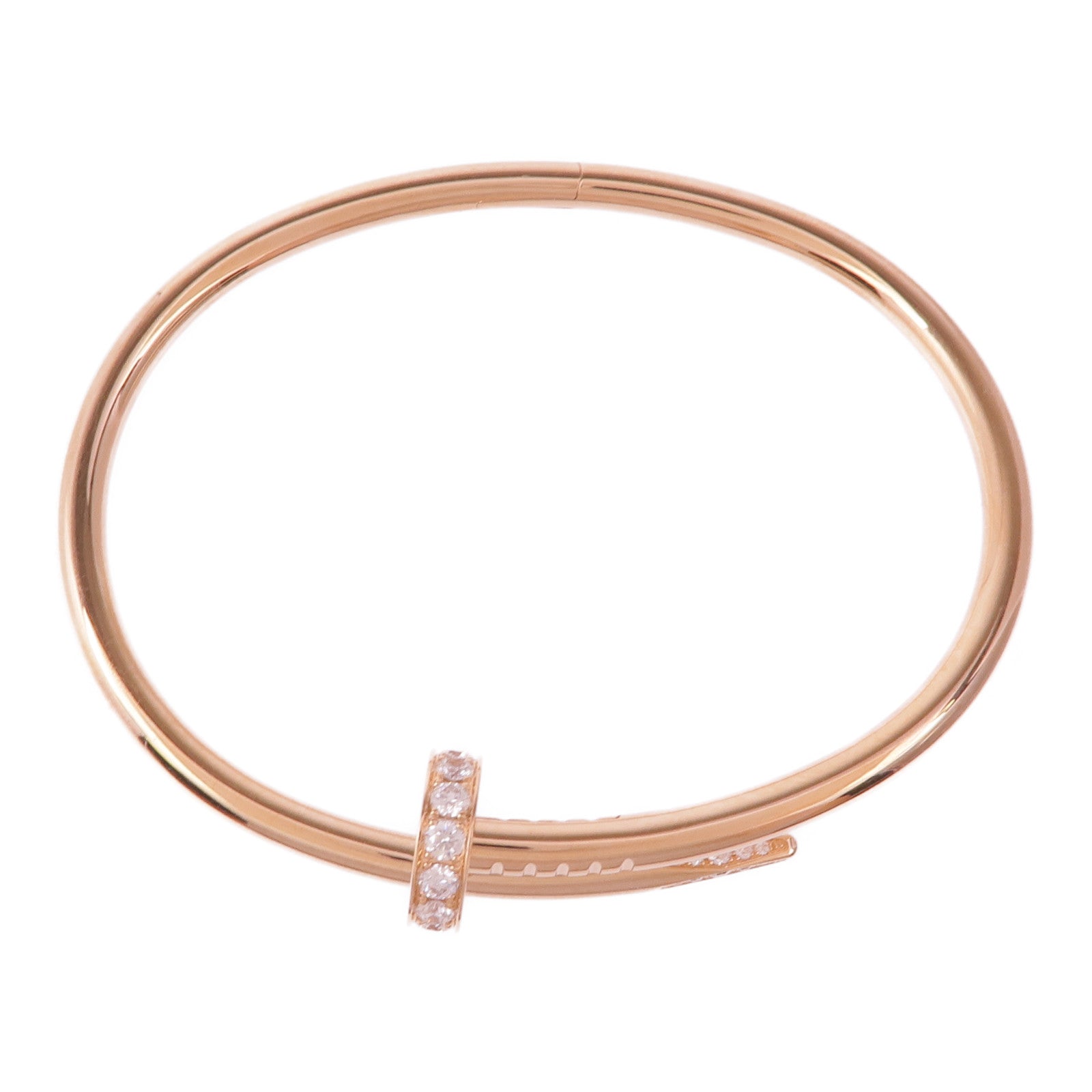 CARTIER 18K玫瑰金Juste Un Diamond Bangle鑽石手鐲Cartier#17