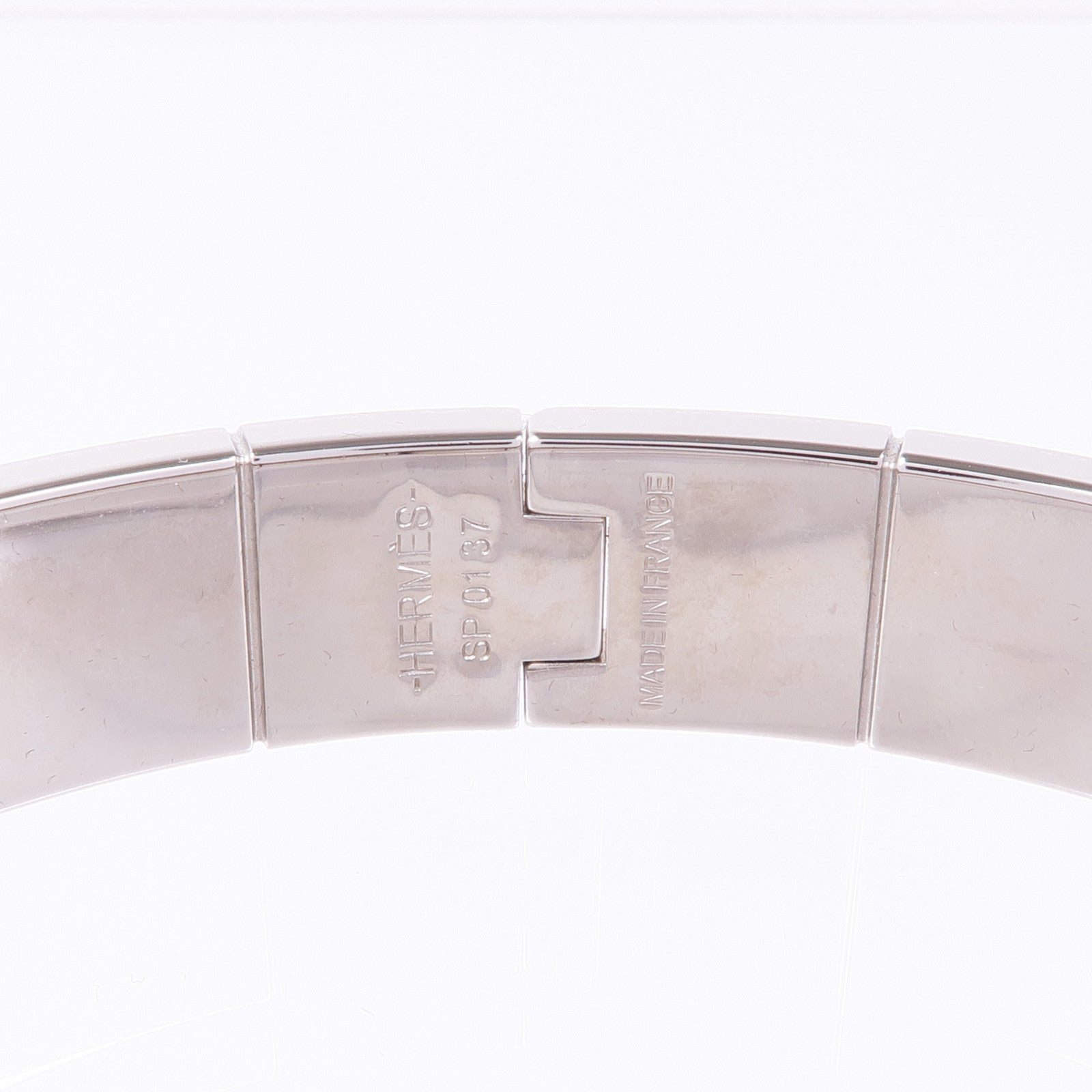 HERMES 金屬/琺瑯Hinged Bracelet銀扣手鐲