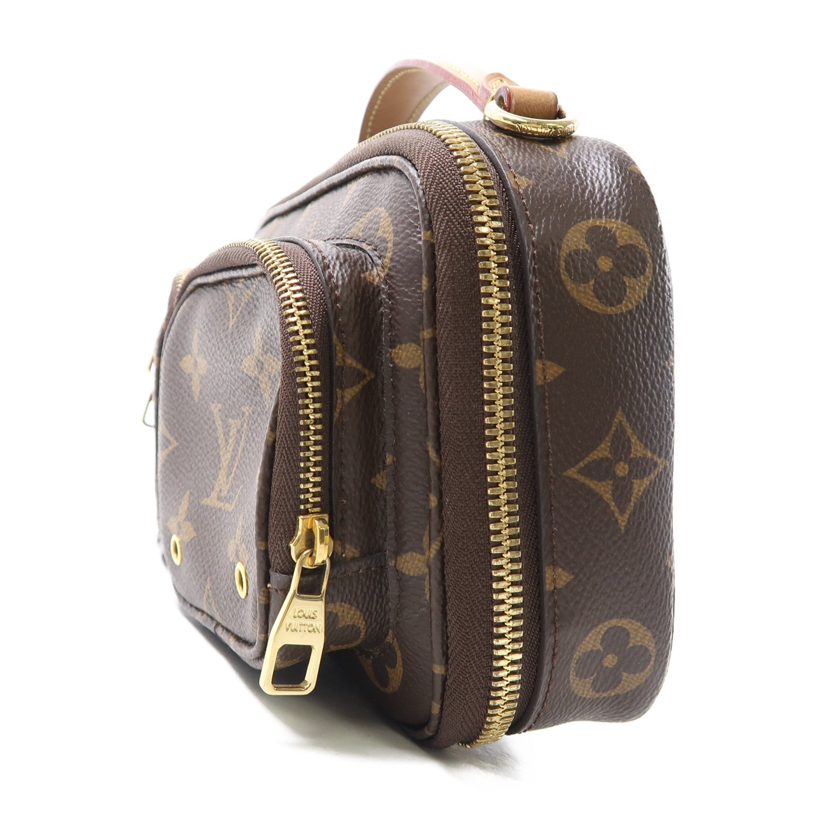 LOUIS VUITTON Monogram Utility Shoulder Bag金扣手挽肩背兩用袋棕色