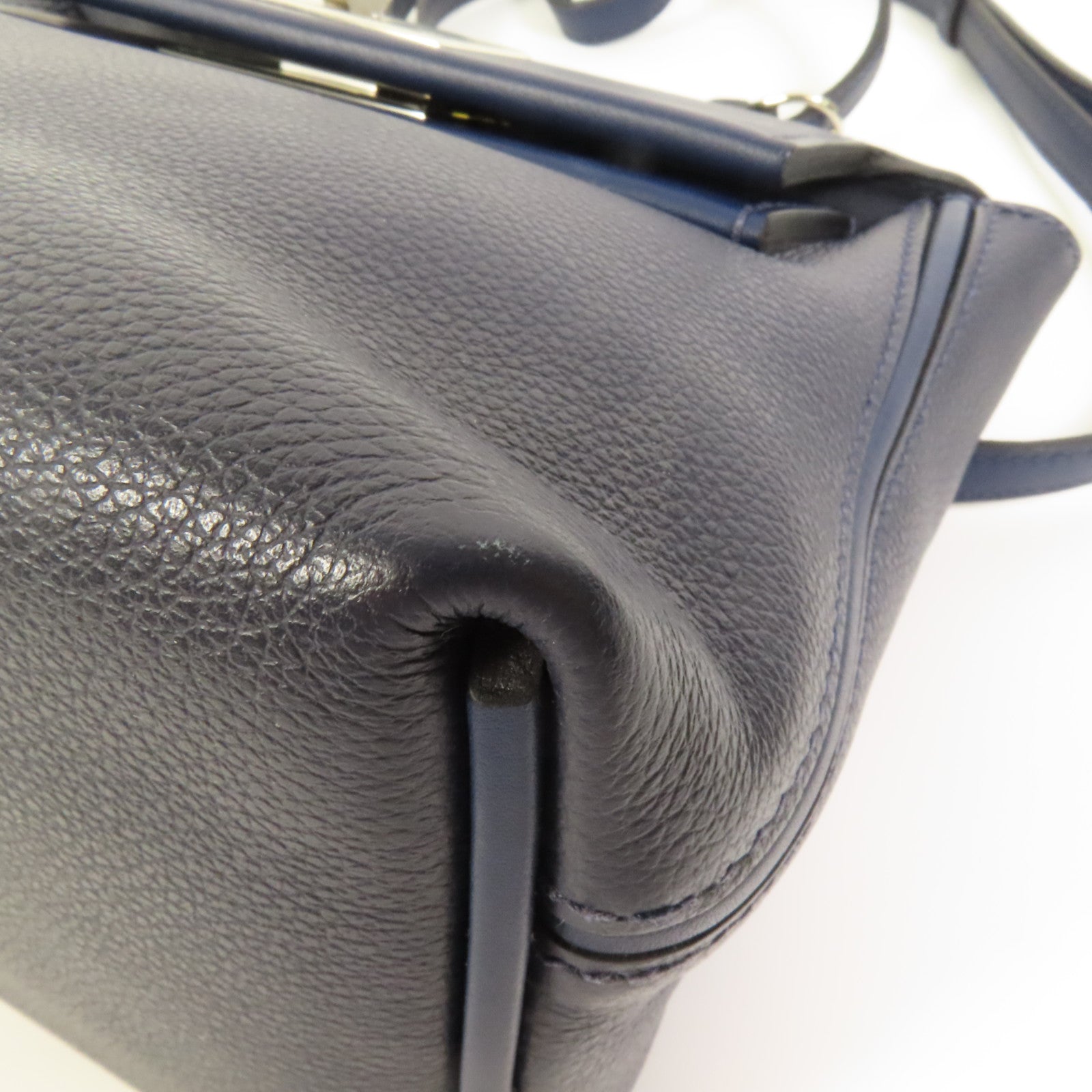 HERMES Clemence皮革24/24 Mini手挽肩背兩用袋Bleu Nuit
