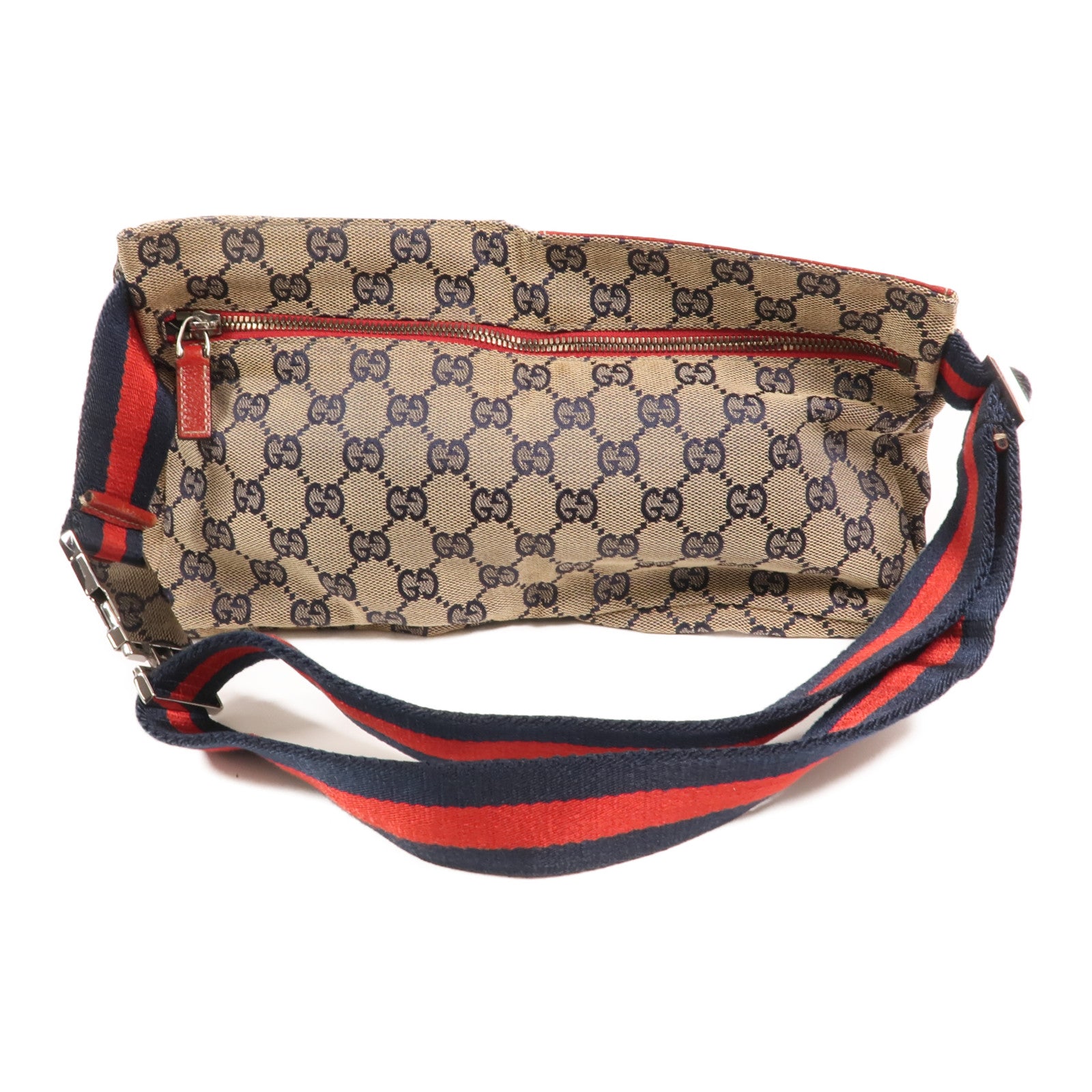 GUCCI GG帆布GG Waist Bag銀扣腰包