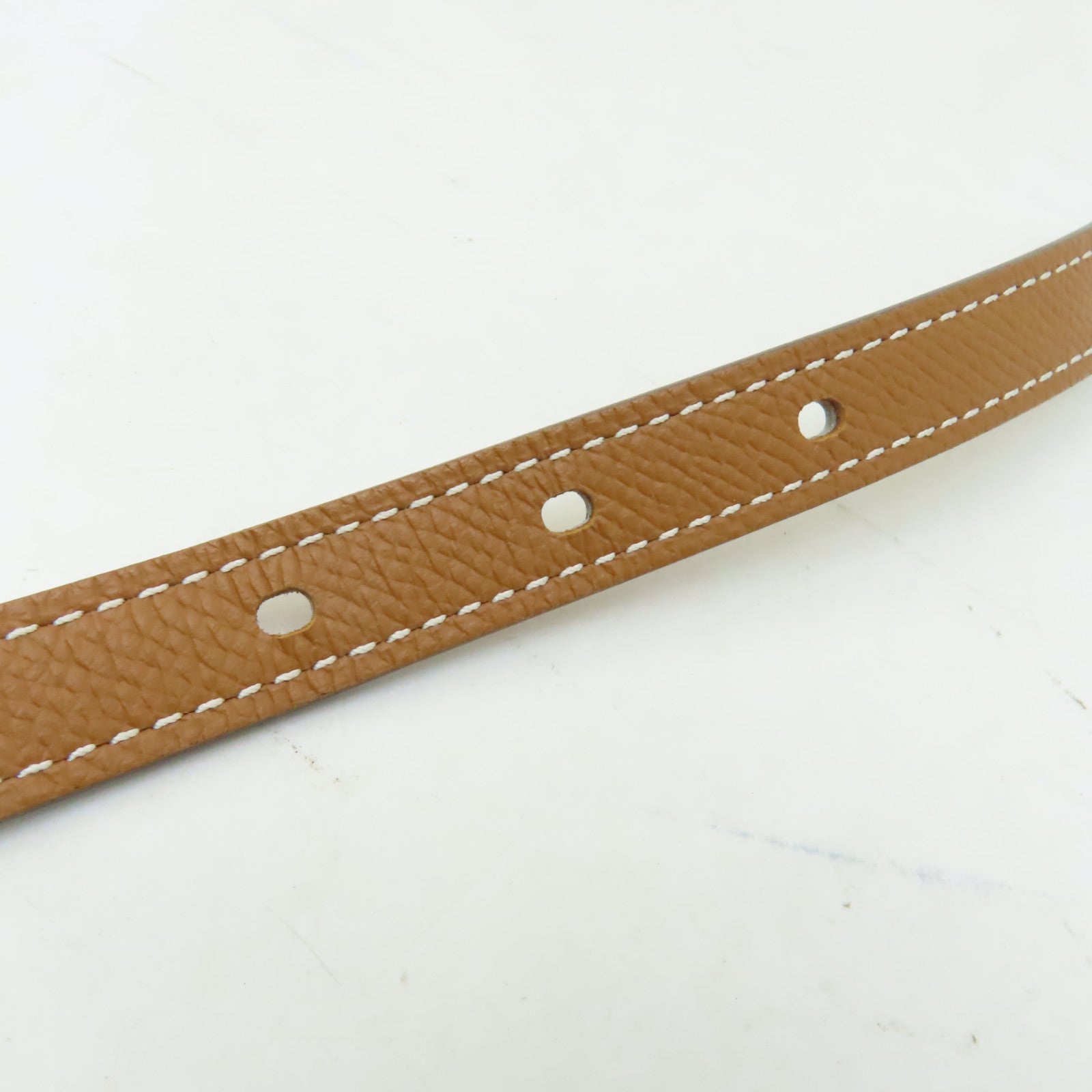 HERMES 【激減優惠】Epsom皮革Pop H Belt銀扣皮帶啡色