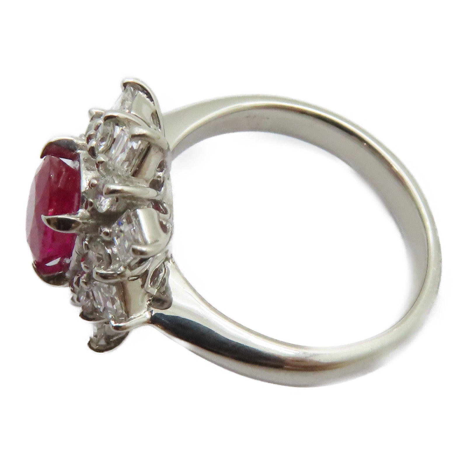 JEWELRY 【激減優惠】PT900鉑金Ruby Diamond Ring 1.27ct紅寶石/0.75ct鑽石戒指US#5.75
