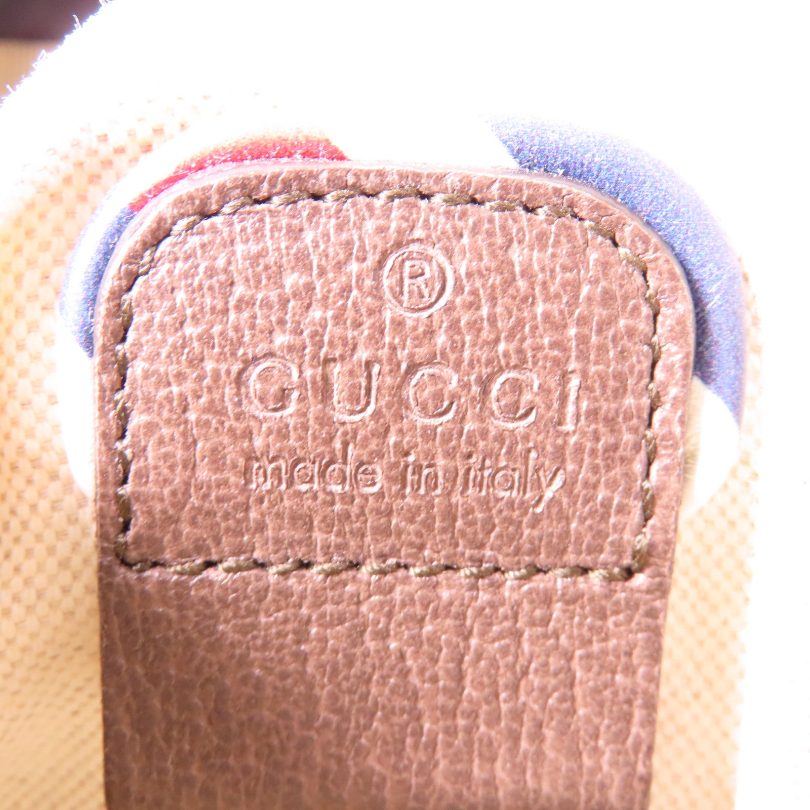 GUCCI 塗層帆布GG Supreme Embroider Rucksack金扣背包啡色