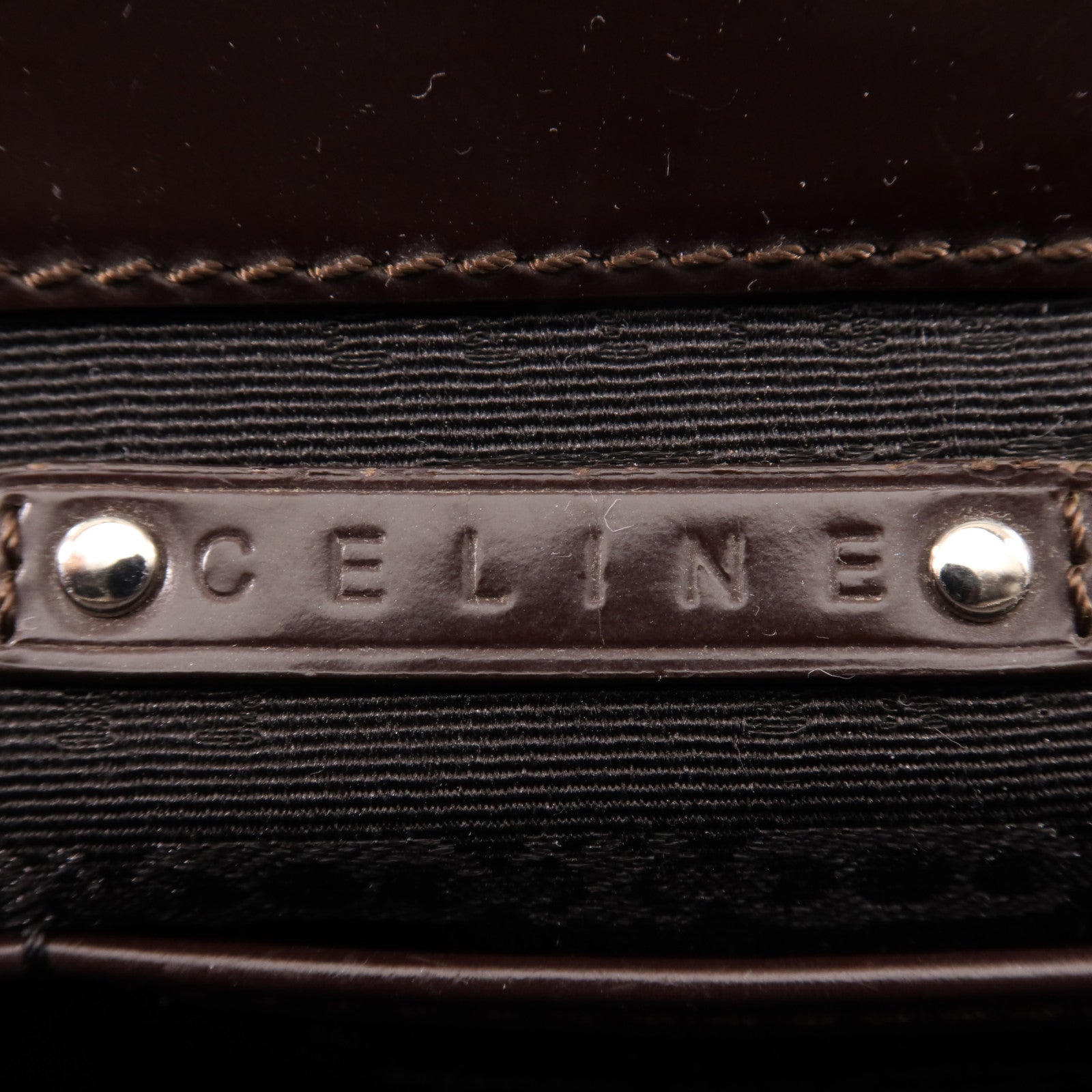 CELINE 帆布Boogie銀扣手挽袋