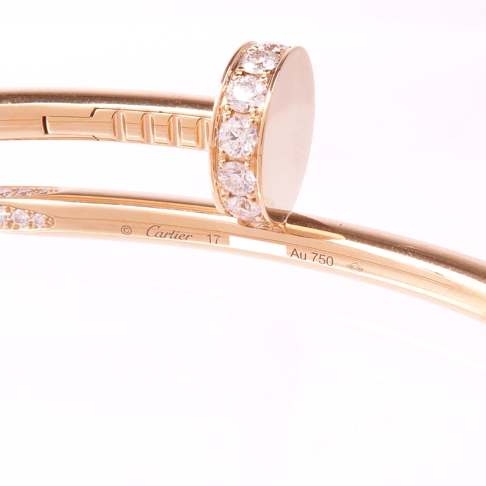 CARTIER 18K玫瑰金Juste Un Diamond Bangle鑽石手鐲Cartier#17