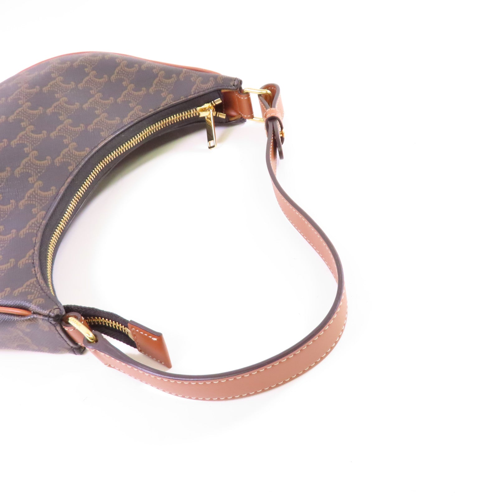 CELINE Trionphe帆布Ava Shoulder Bag金扣肩背袋