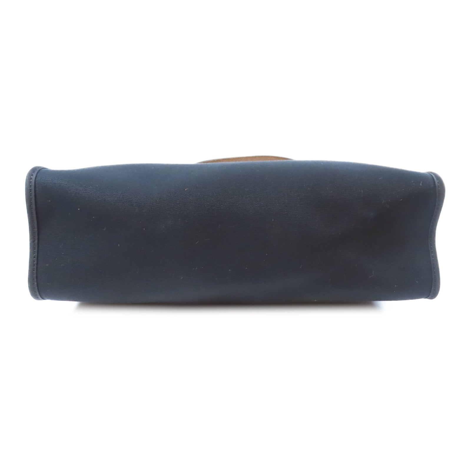 HERMES 【激減優惠】帆布/皮革Herbag PM銀扣手挽肩背兩用袋啡色/黑色