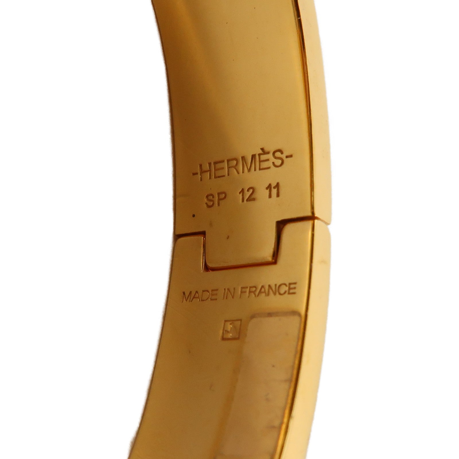 HERMES 金屬Clic H手鐲白色