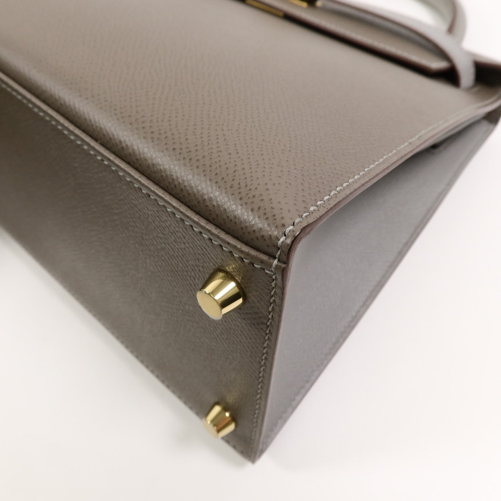 HERMES Epsom皮革Kelly 28 SPO手挽肩背兩用袋Etoupe/Gris Mouette