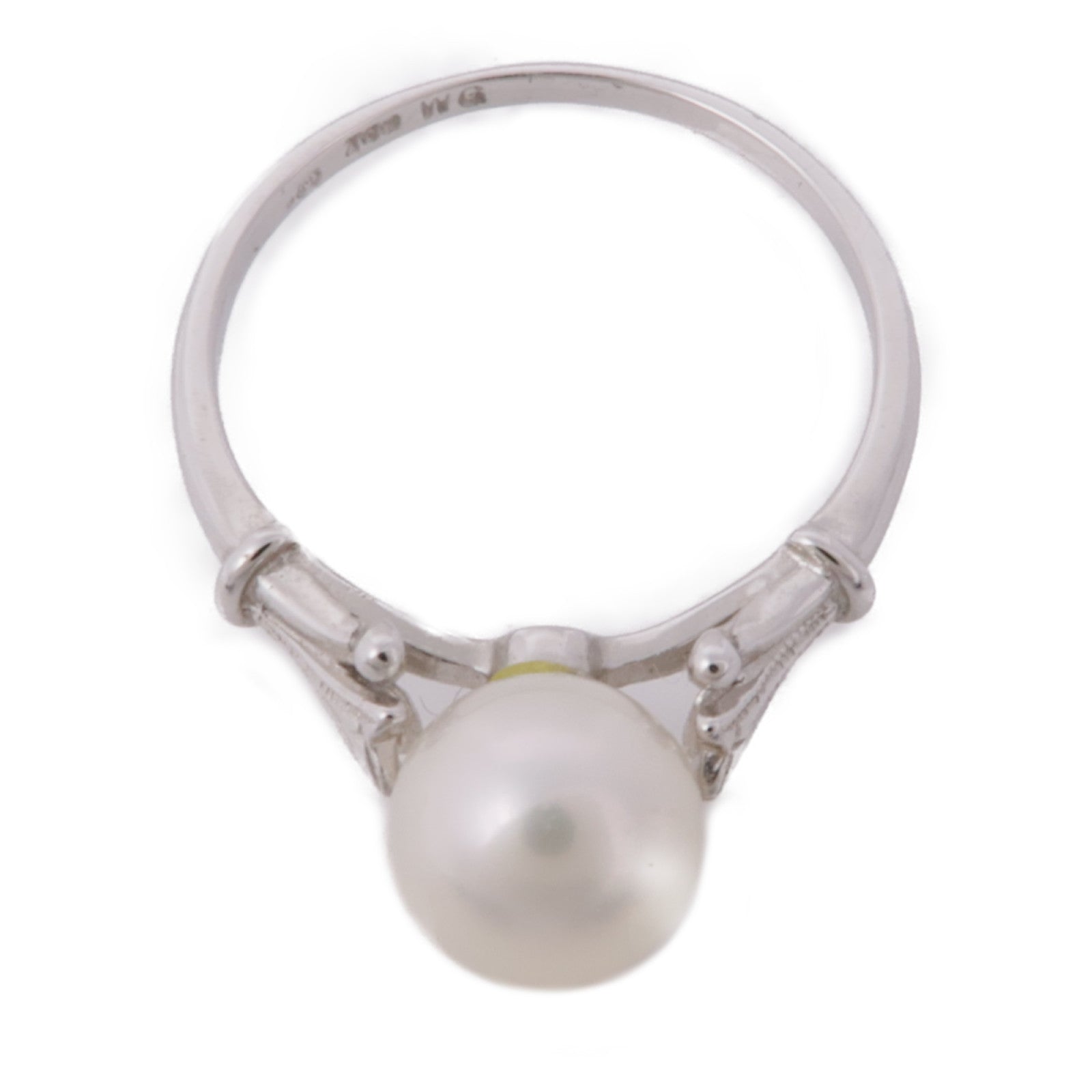 JEWELRY 18K白金Pearl Ring珍珠戒指US#5