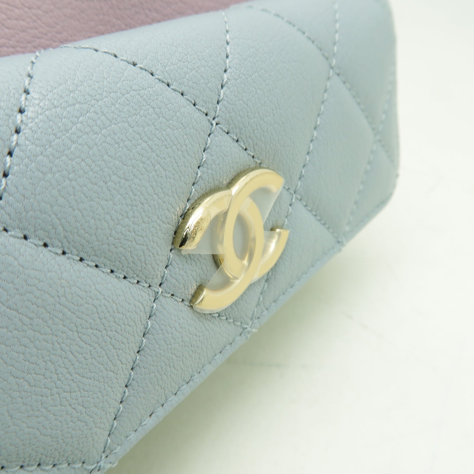 CHANEL 菱格牛皮皮革Waist Bag金扣腰包綠色