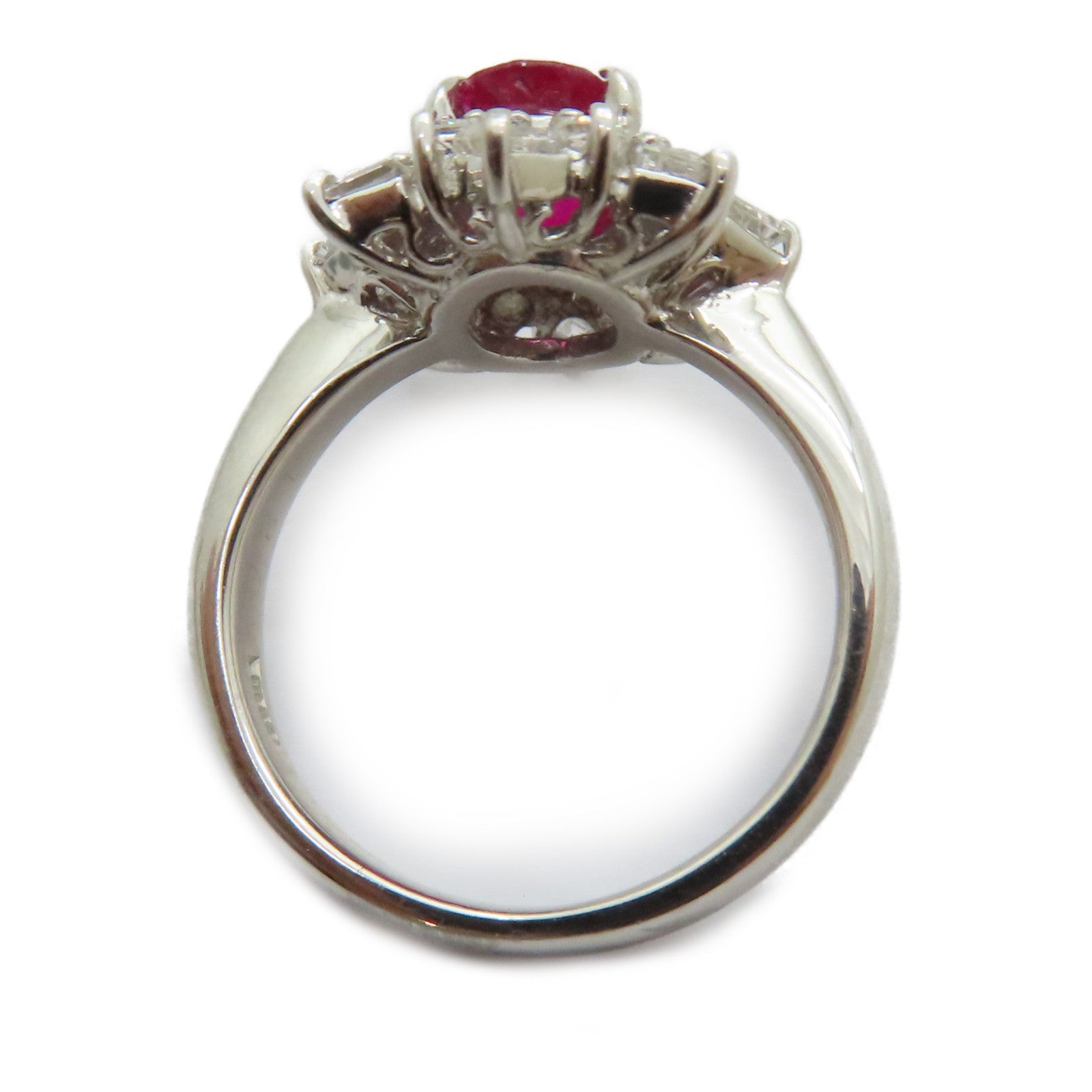 JEWELRY 【激減優惠】PT900鉑金Ruby Diamond Ring 1.27ct紅寶石/0.75ct鑽石戒指US#5.75
