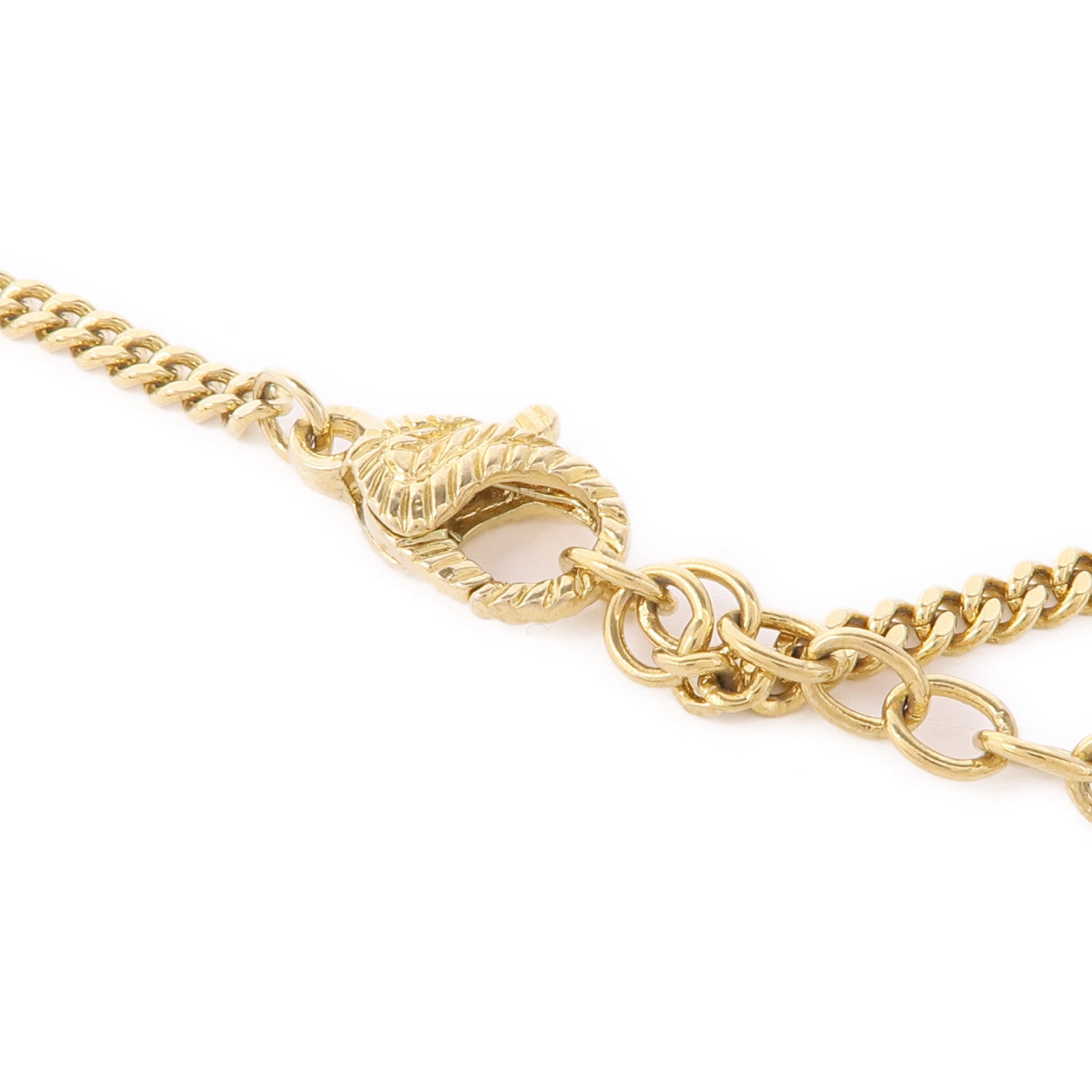 GUCCI GG Necklace Metal PVC Gold White