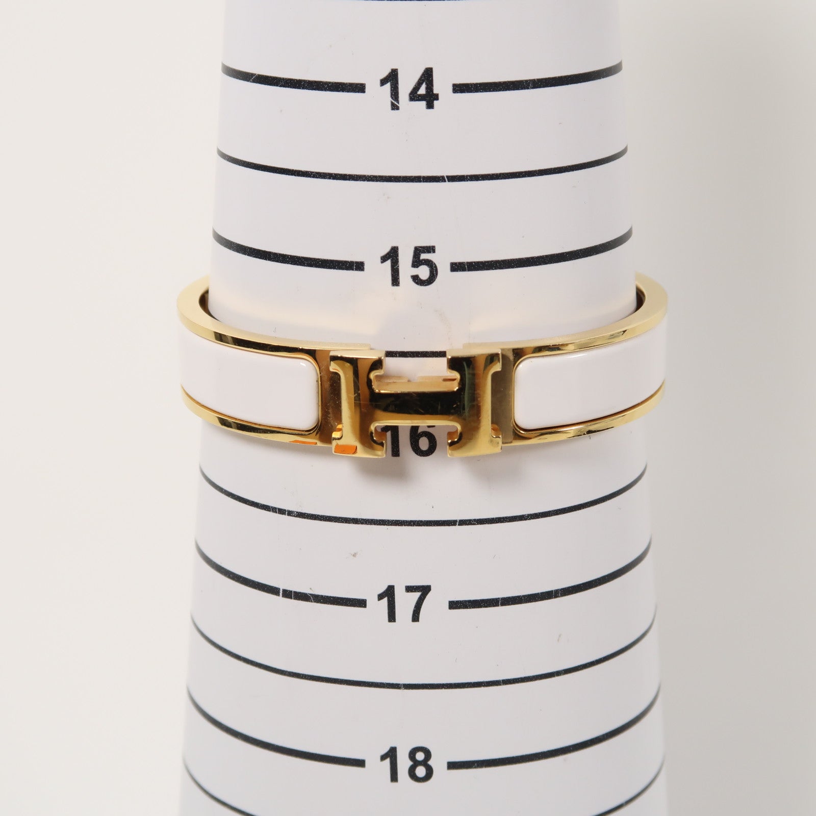 HERMES 金屬Clic H手鐲白色