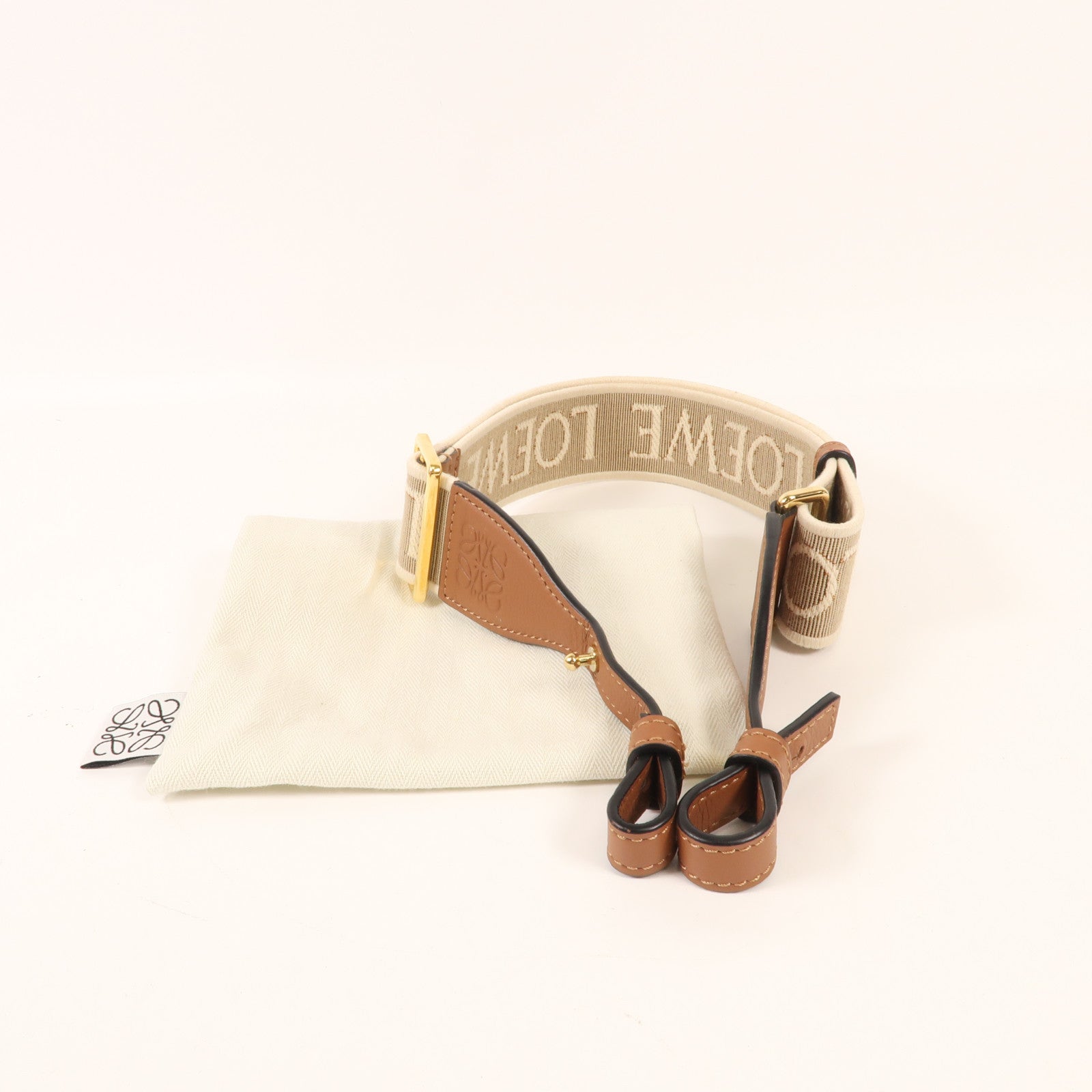LOEWE 帆布Shoulder Strap金扣　肩背帶