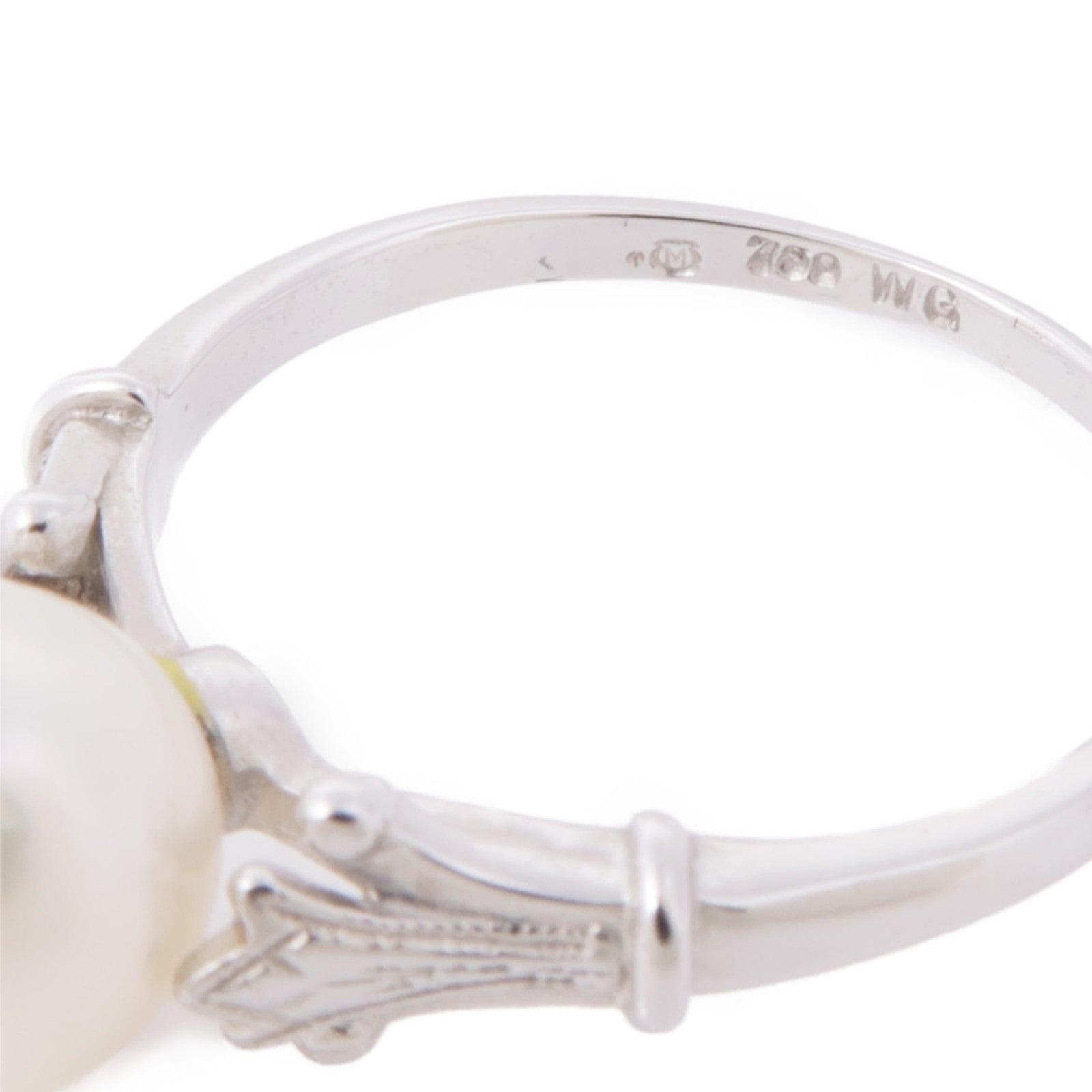 JEWELRY 18K白金Pearl Ring珍珠戒指US#5