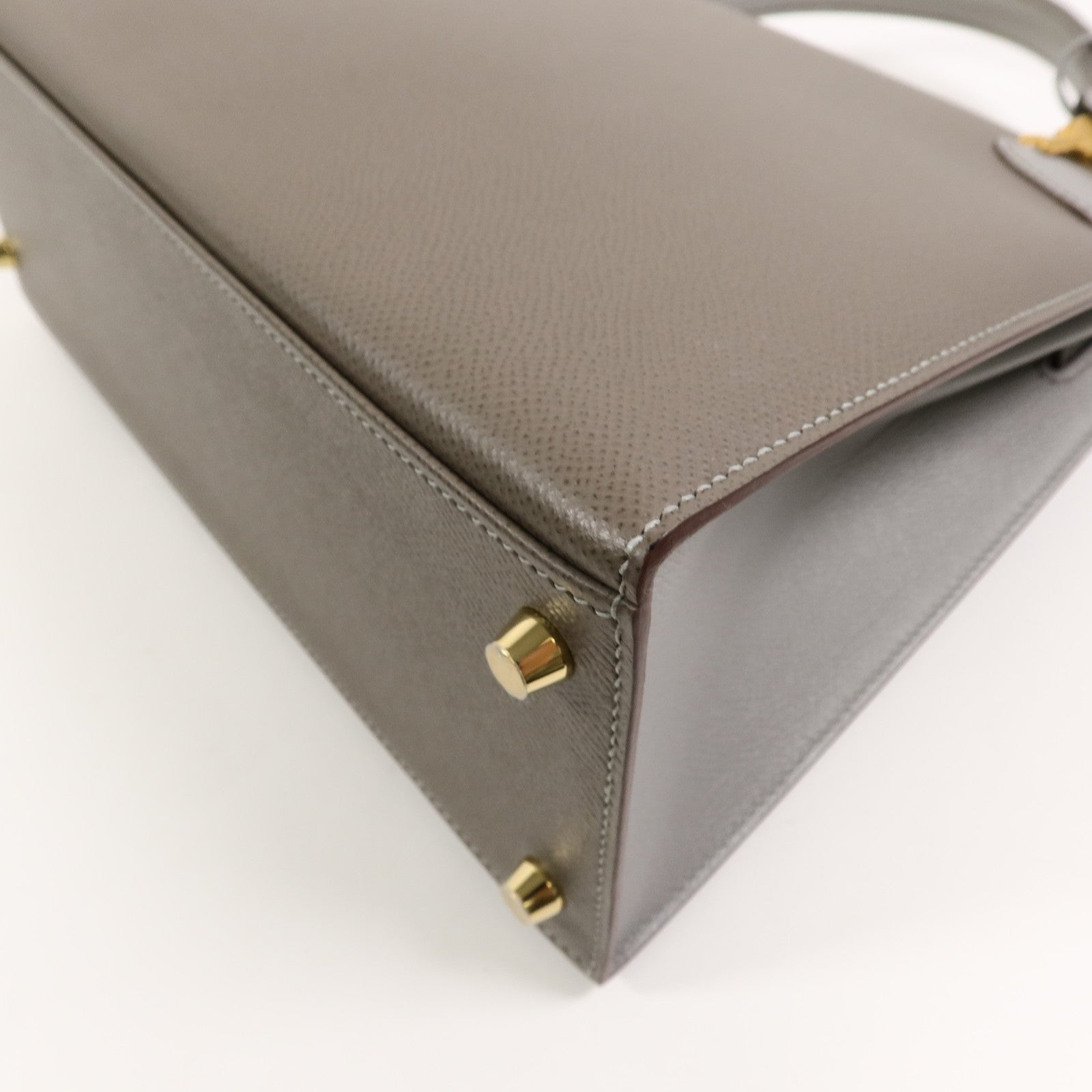 HERMES Epsom皮革Kelly 28 SPO手挽肩背兩用袋Etoupe/Gris Mouette