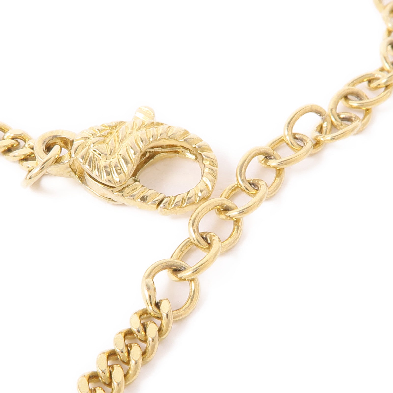 GUCCI GG Necklace Metal PVC Gold White