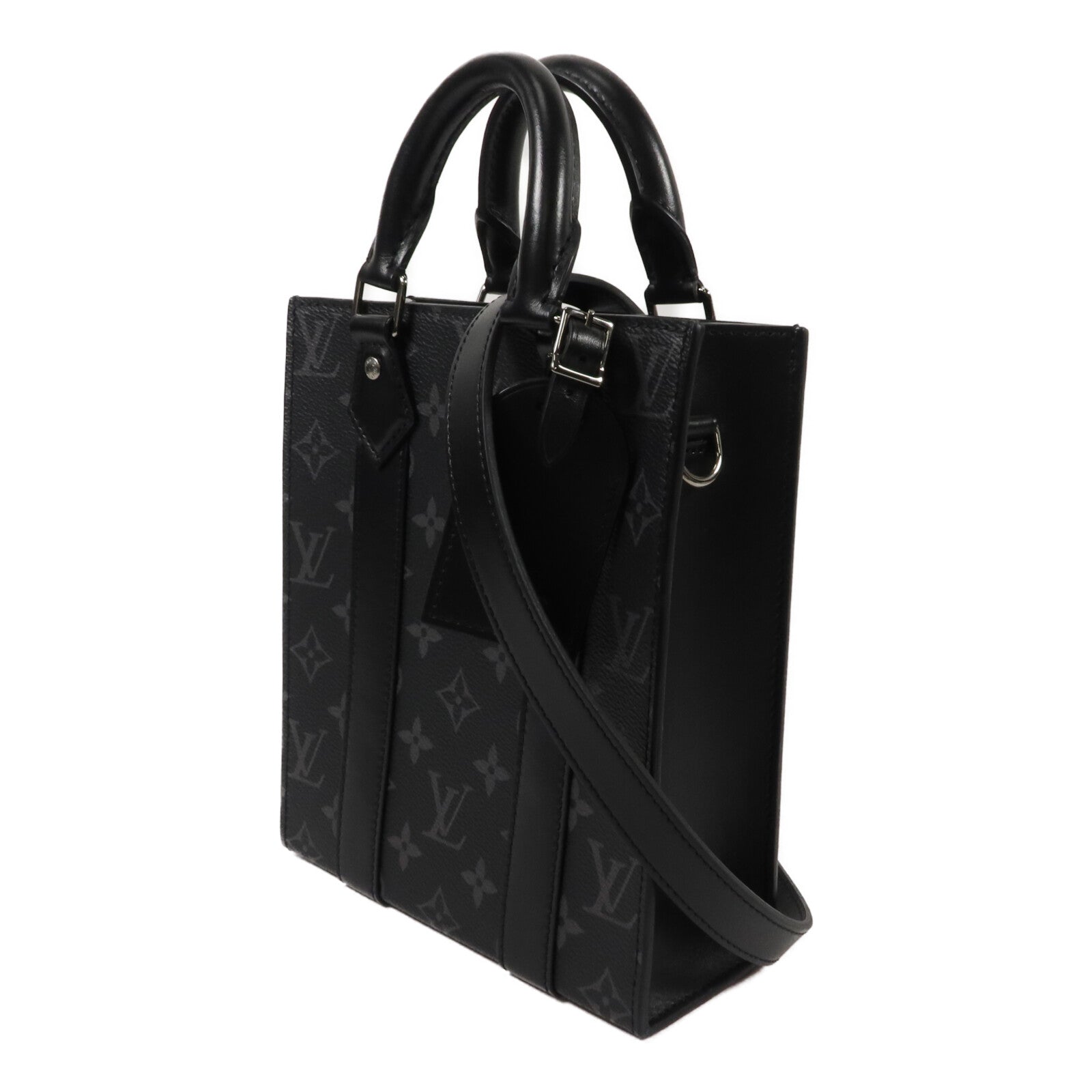 LOUIS VUITTON Monogram Eclipse Sac Plat Mini手挽肩背兩用袋
