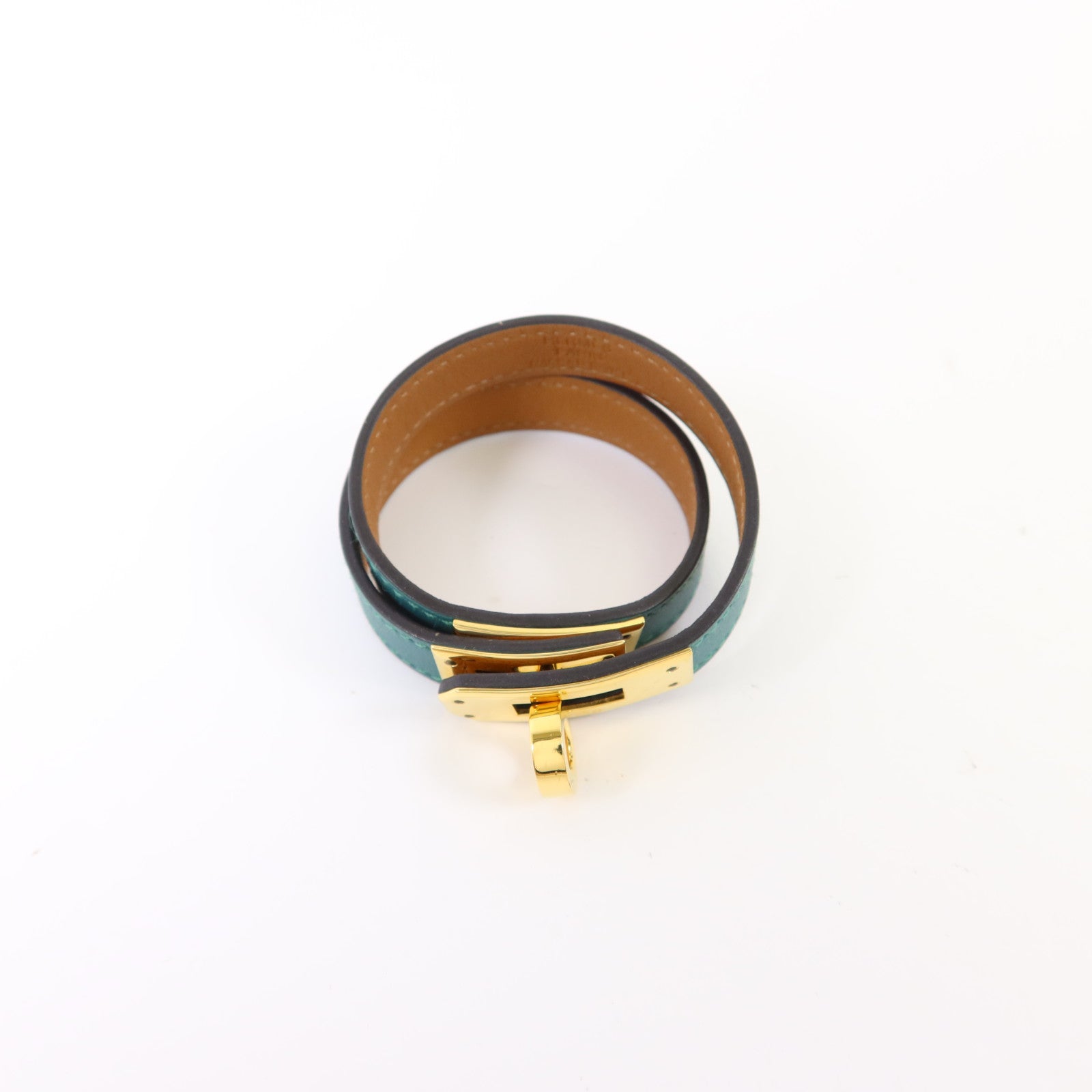 HERMES 【激減優惠】Swift皮革Kelly Double Tour Bracelet金扣手鐲
